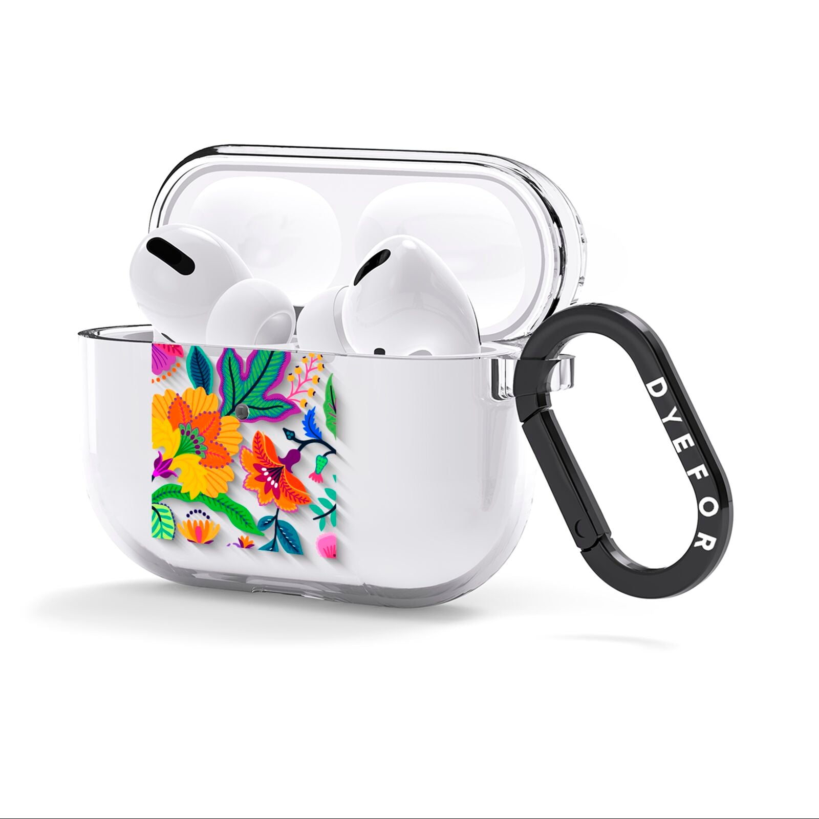 Tropical Floral AirPods Clear Case 3rd Gen Side Image