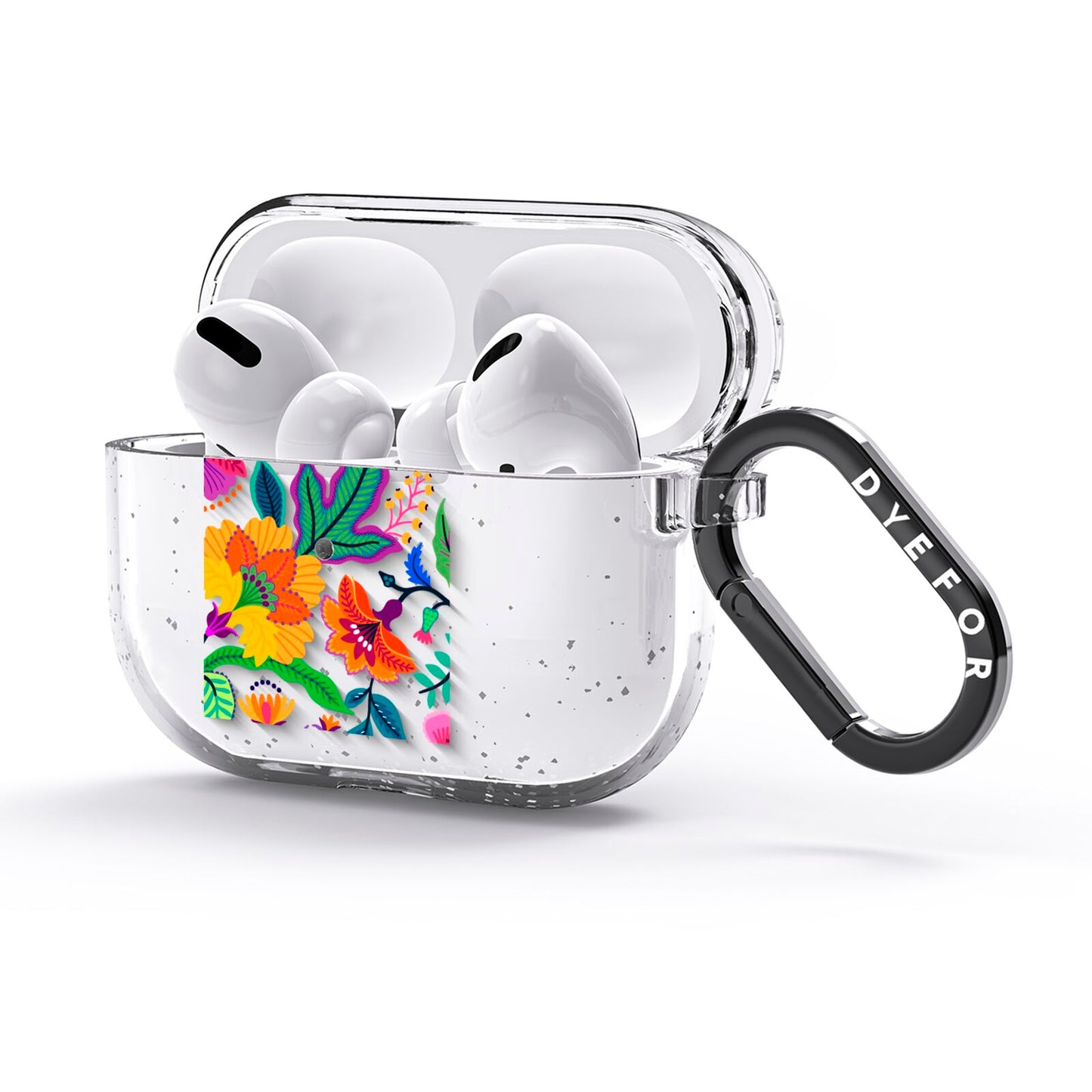 Tropical Floral AirPods Glitter Case 3rd Gen Side Image