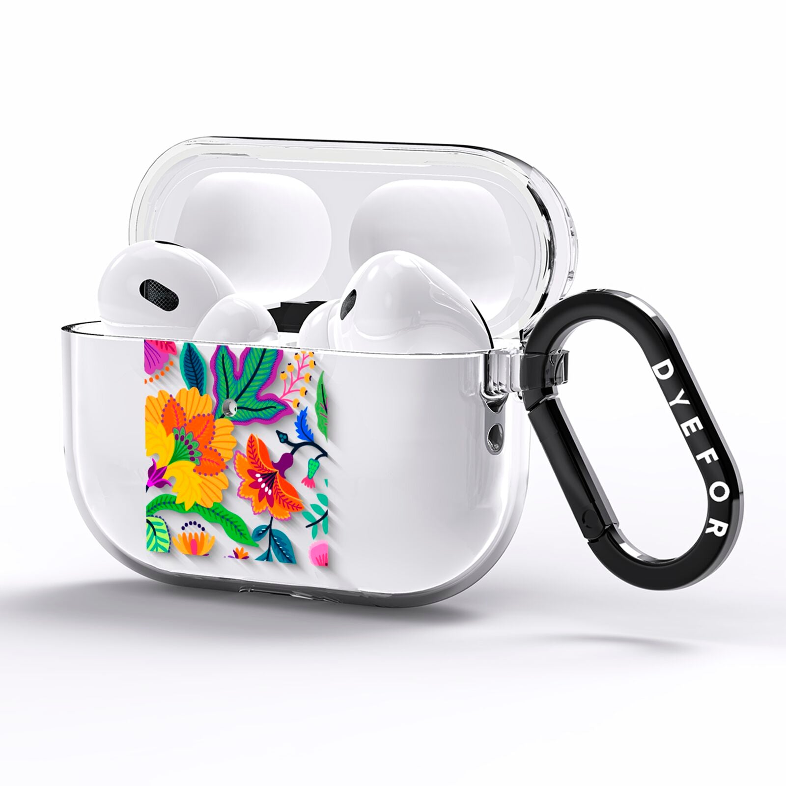 Tropical Floral AirPods Pro Clear Case Side Image