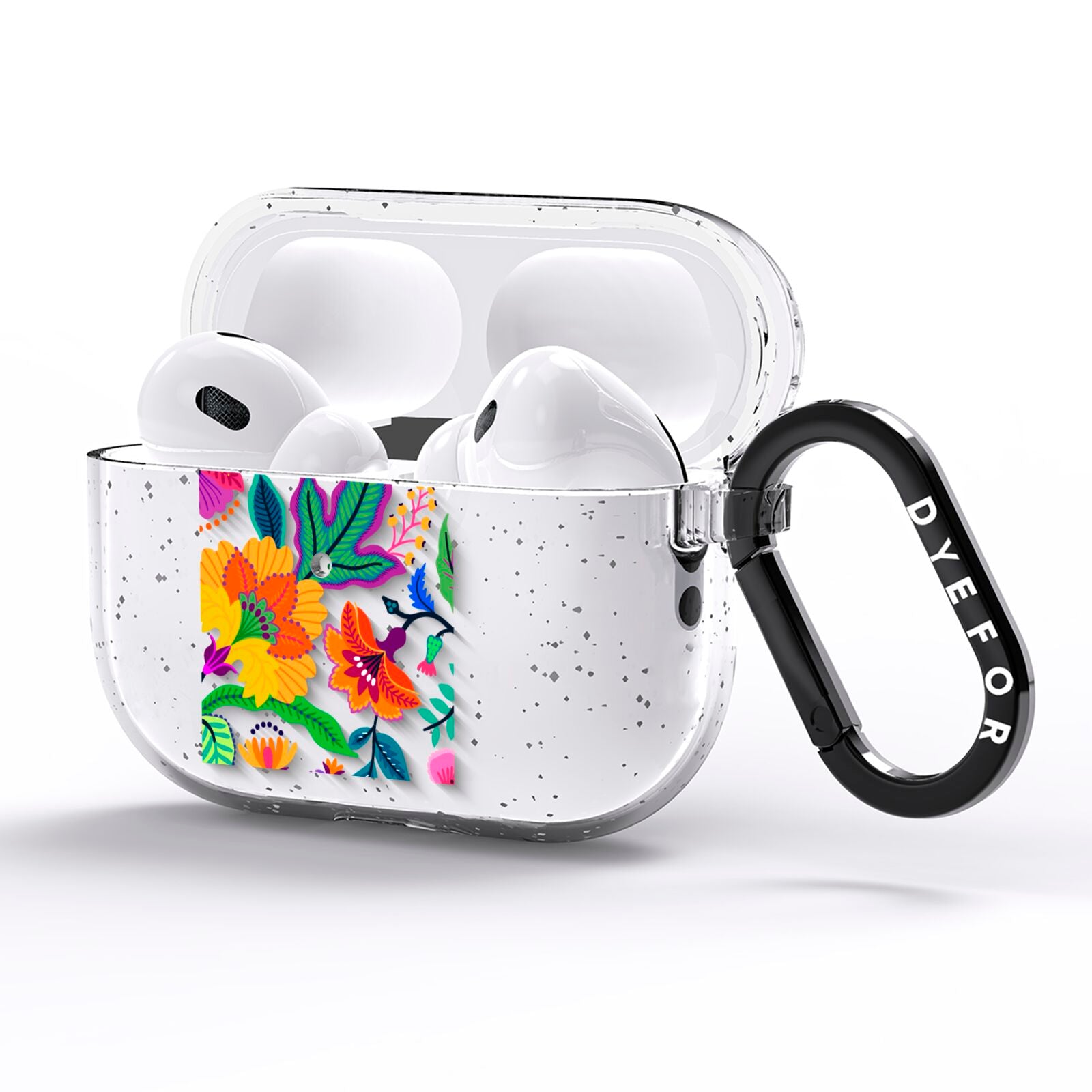 Tropical Floral AirPods Pro Glitter Case Side Image