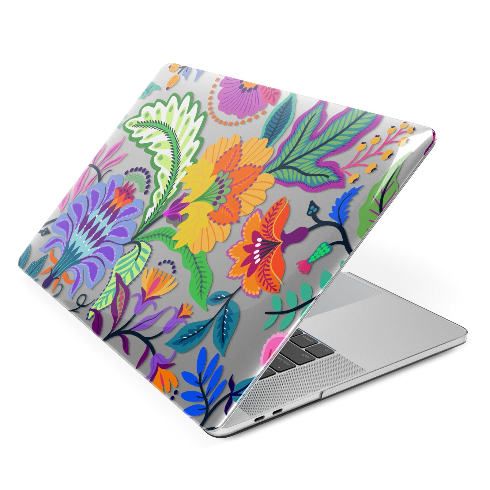 Tropical Floral Apple MacBook Case Side View