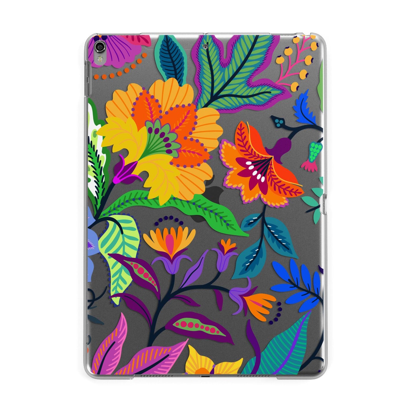 Tropical Floral Apple iPad Grey Case