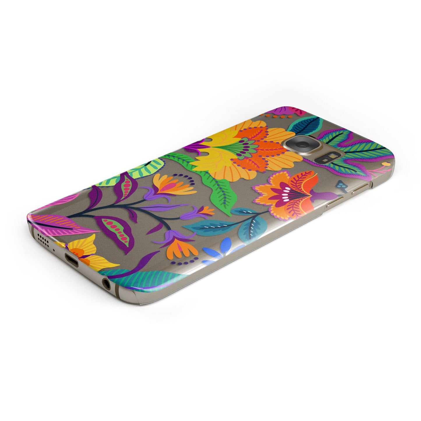 Tropical Floral Protective Samsung Galaxy Case Angled Image