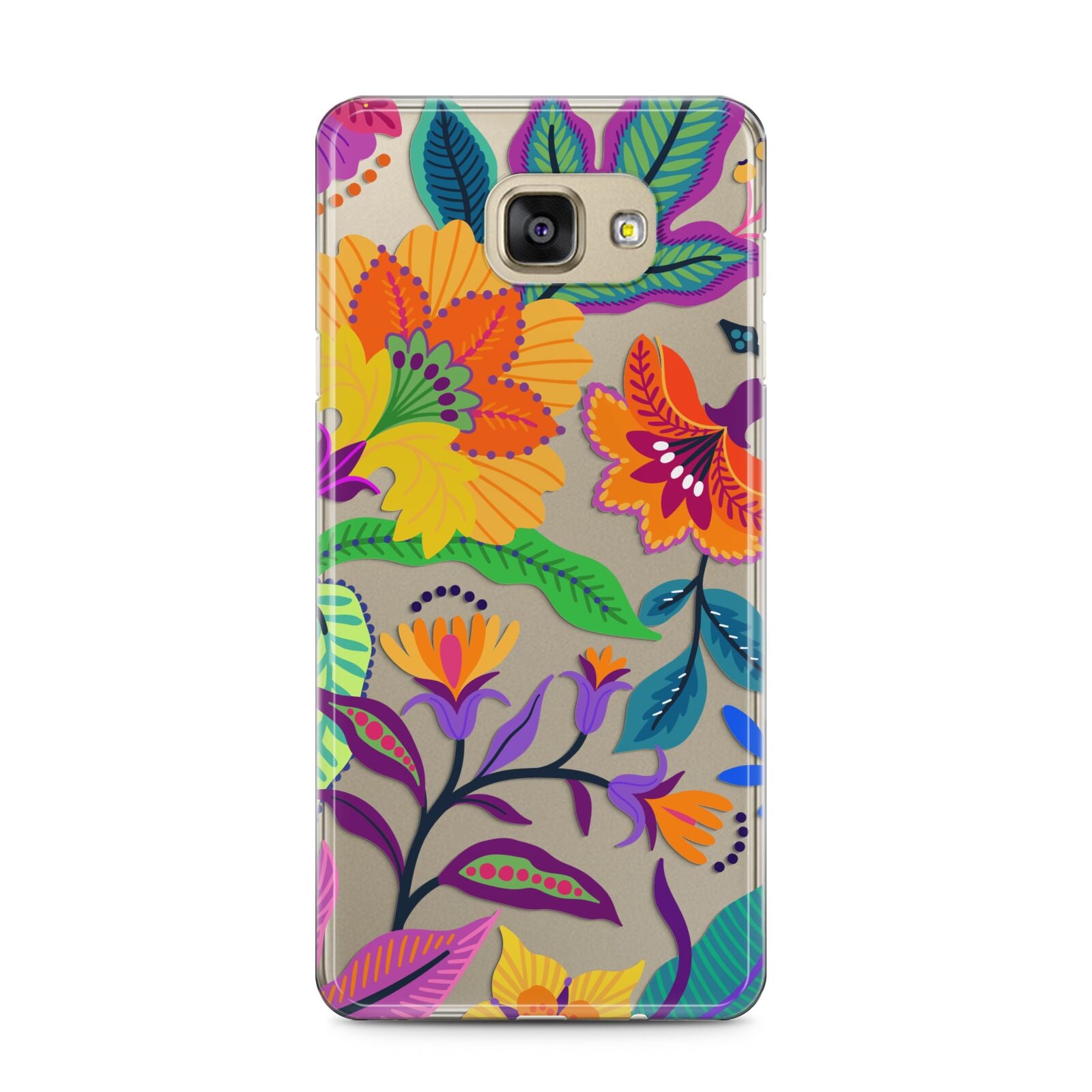 Tropical Floral Samsung Galaxy A5 2016 Case on gold phone