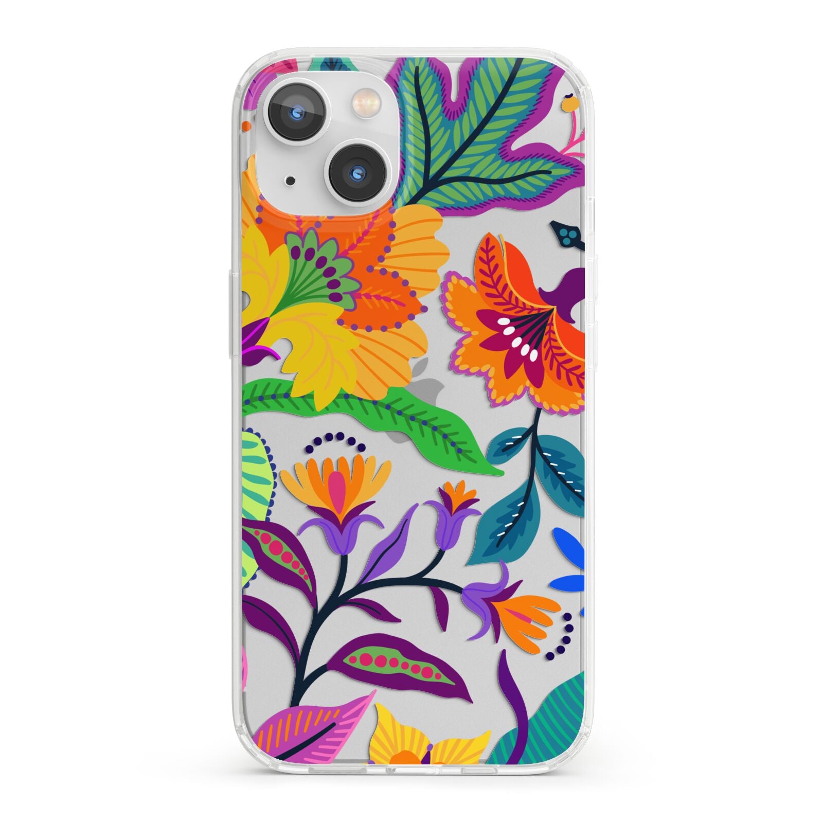 Tropical Floral iPhone 13 Clear Bumper Case