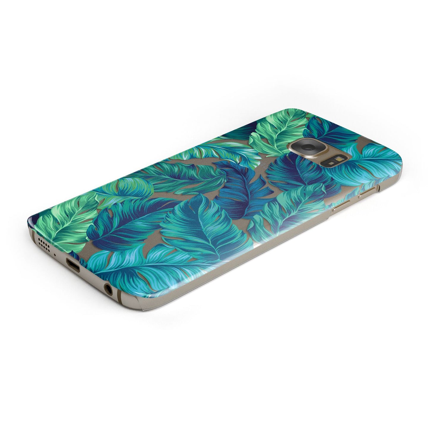 Tropical Leaves Protective Samsung Galaxy Case Angled Image