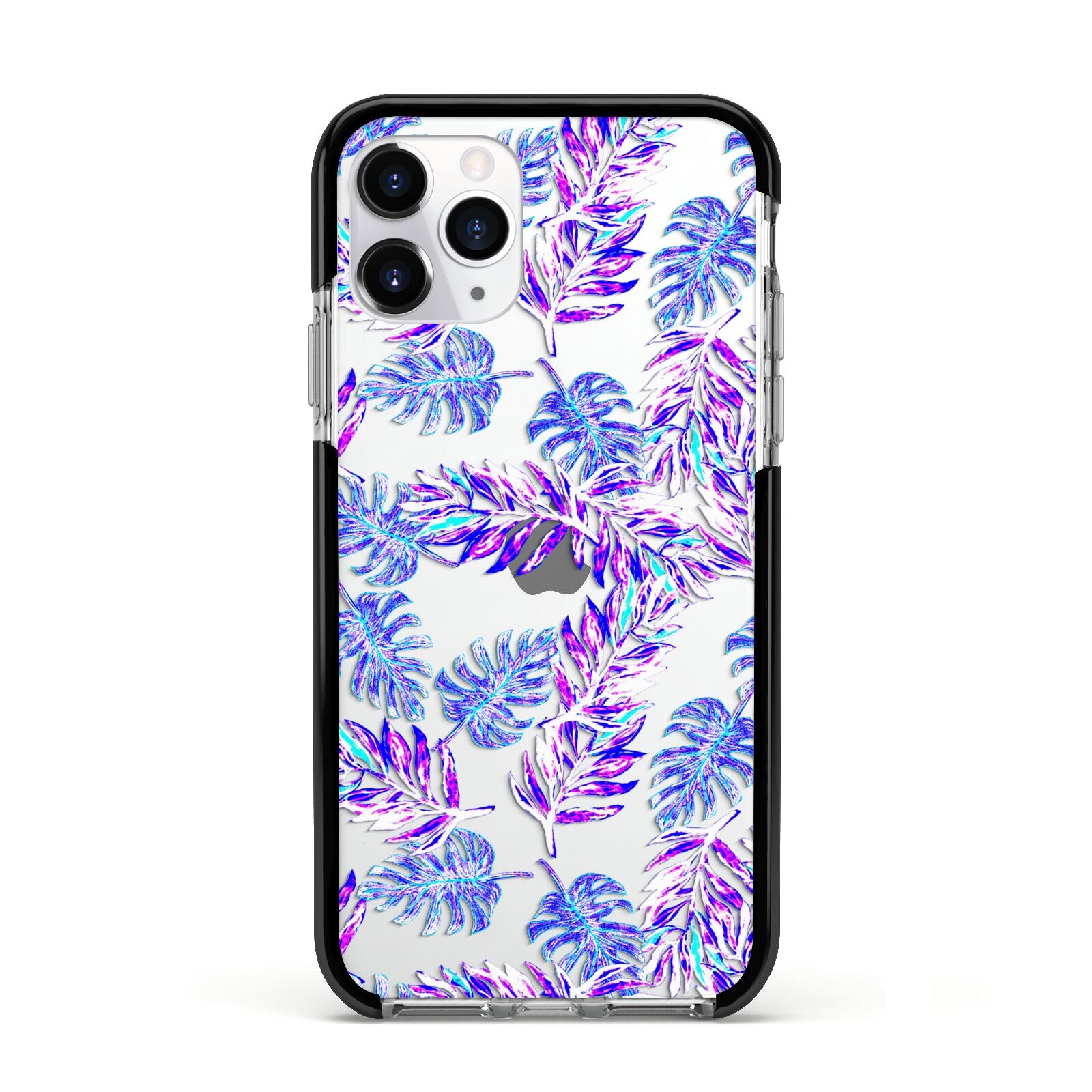 Tropical Palm Leaf Apple iPhone 11 Pro in Silver with Black Impact Case