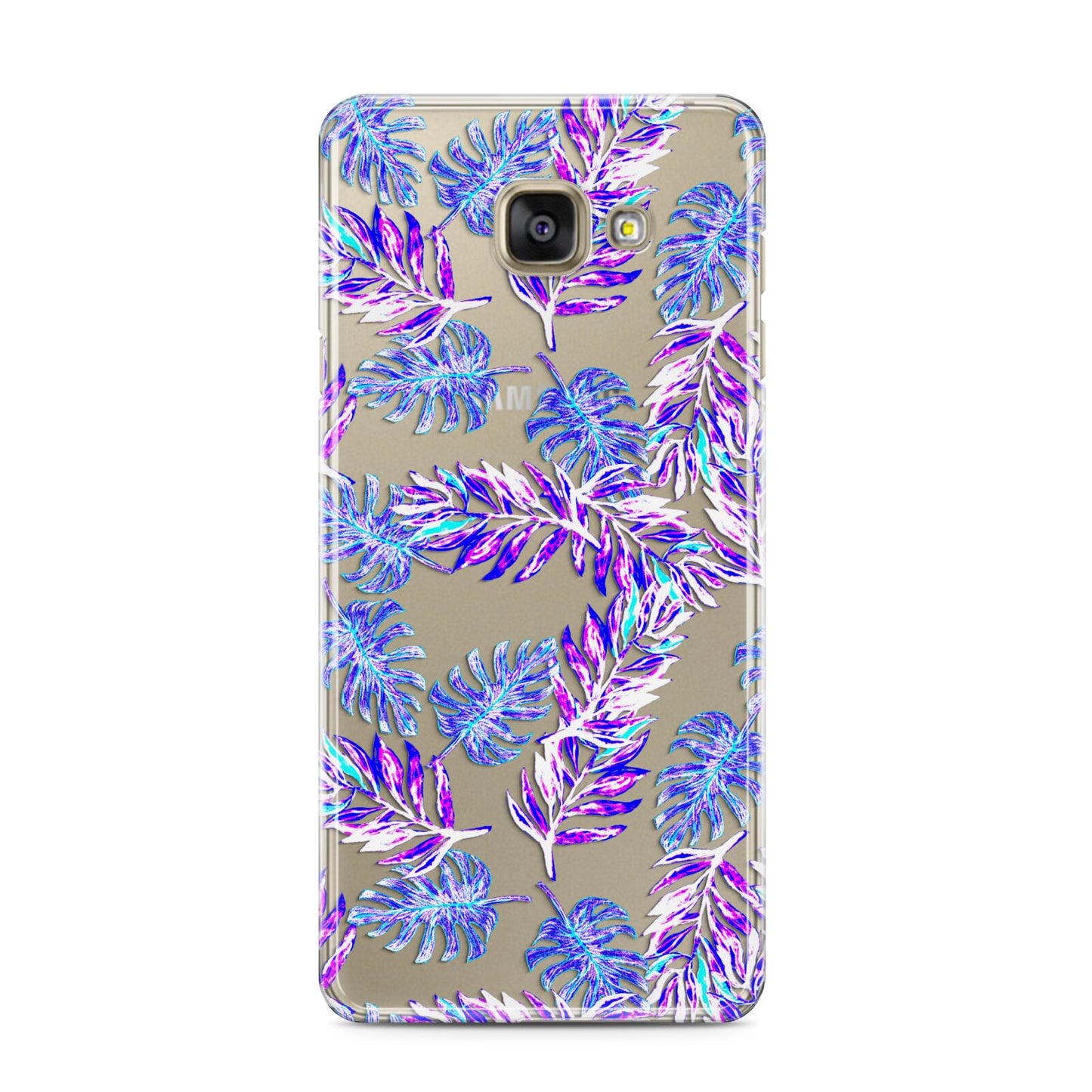 Tropical Palm Leaf Samsung Galaxy A3 2016 Case on gold phone