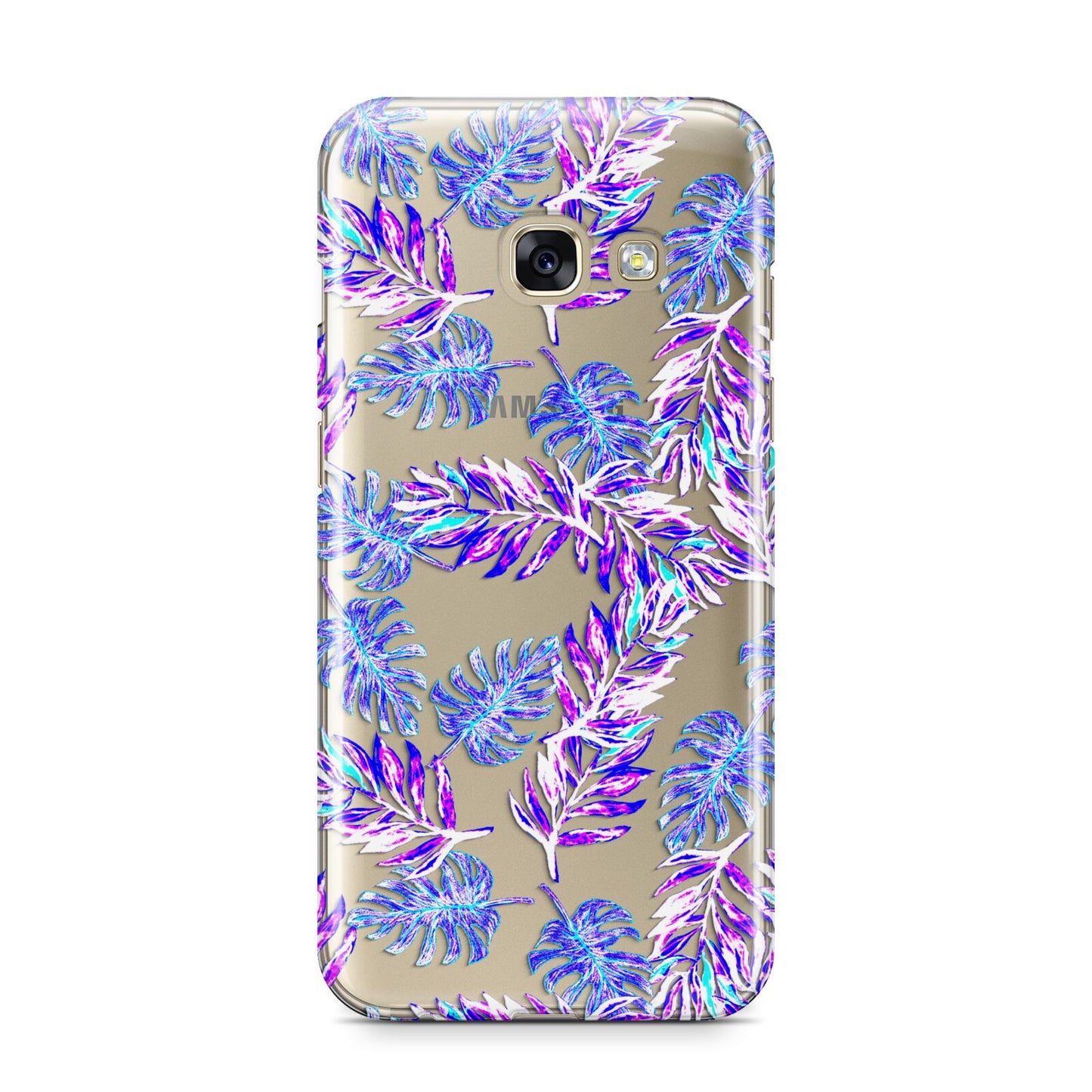 Tropical Palm Leaf Samsung Galaxy A3 2017 Case on gold phone