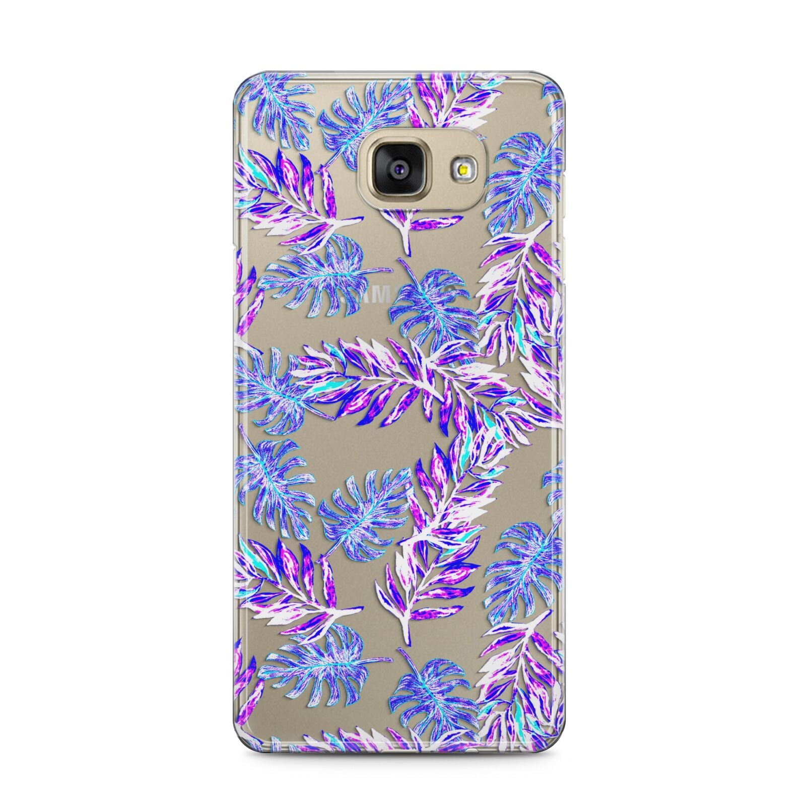 Tropical Palm Leaf Samsung Galaxy A5 2016 Case on gold phone