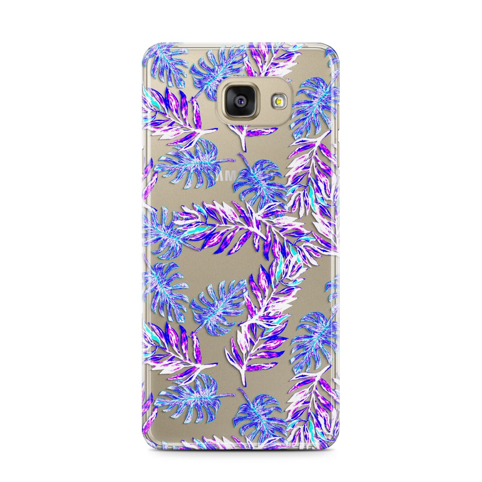 Tropical Palm Leaf Samsung Galaxy A7 2016 Case on gold phone