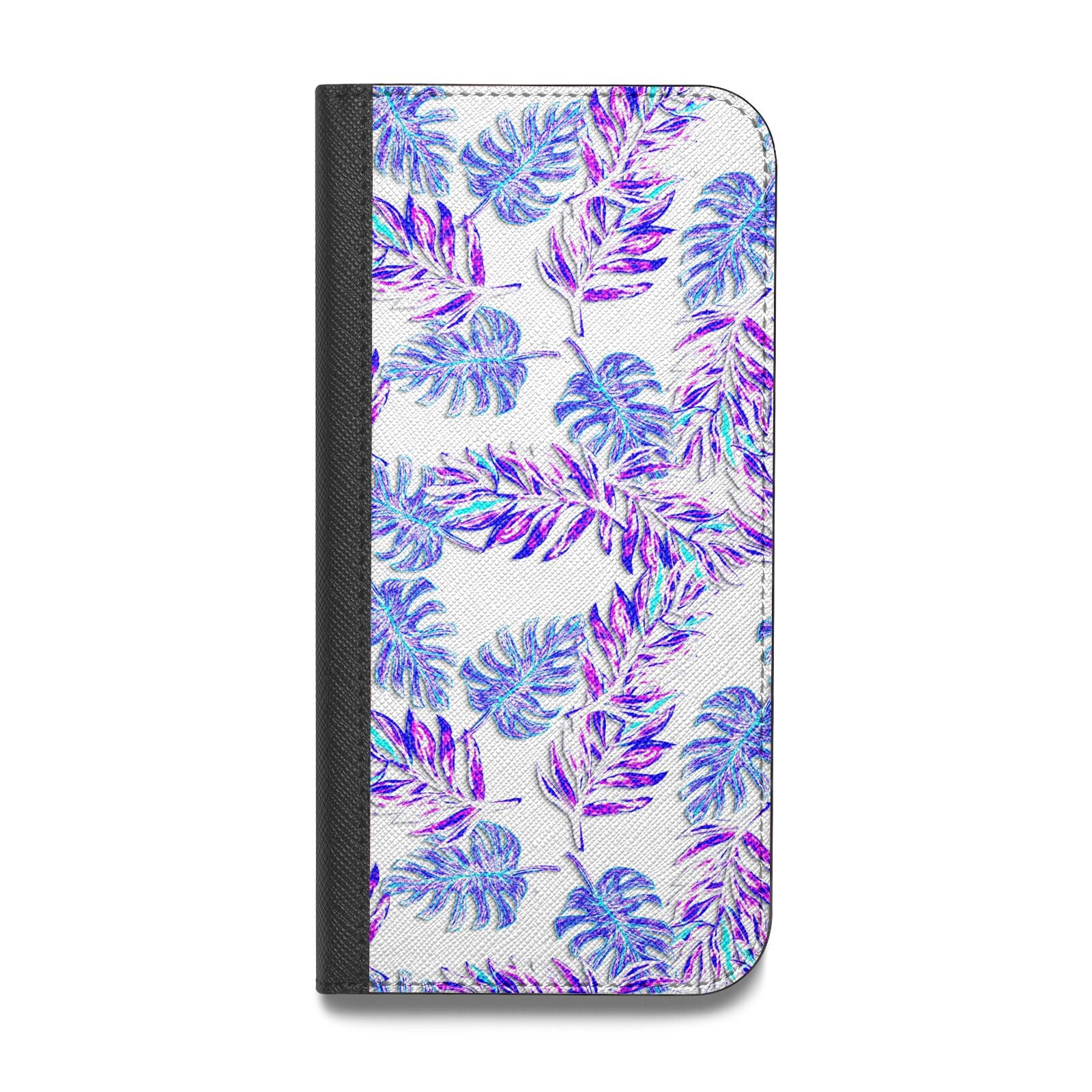 Tropical Palm Leaf Vegan Leather Flip iPhone Case