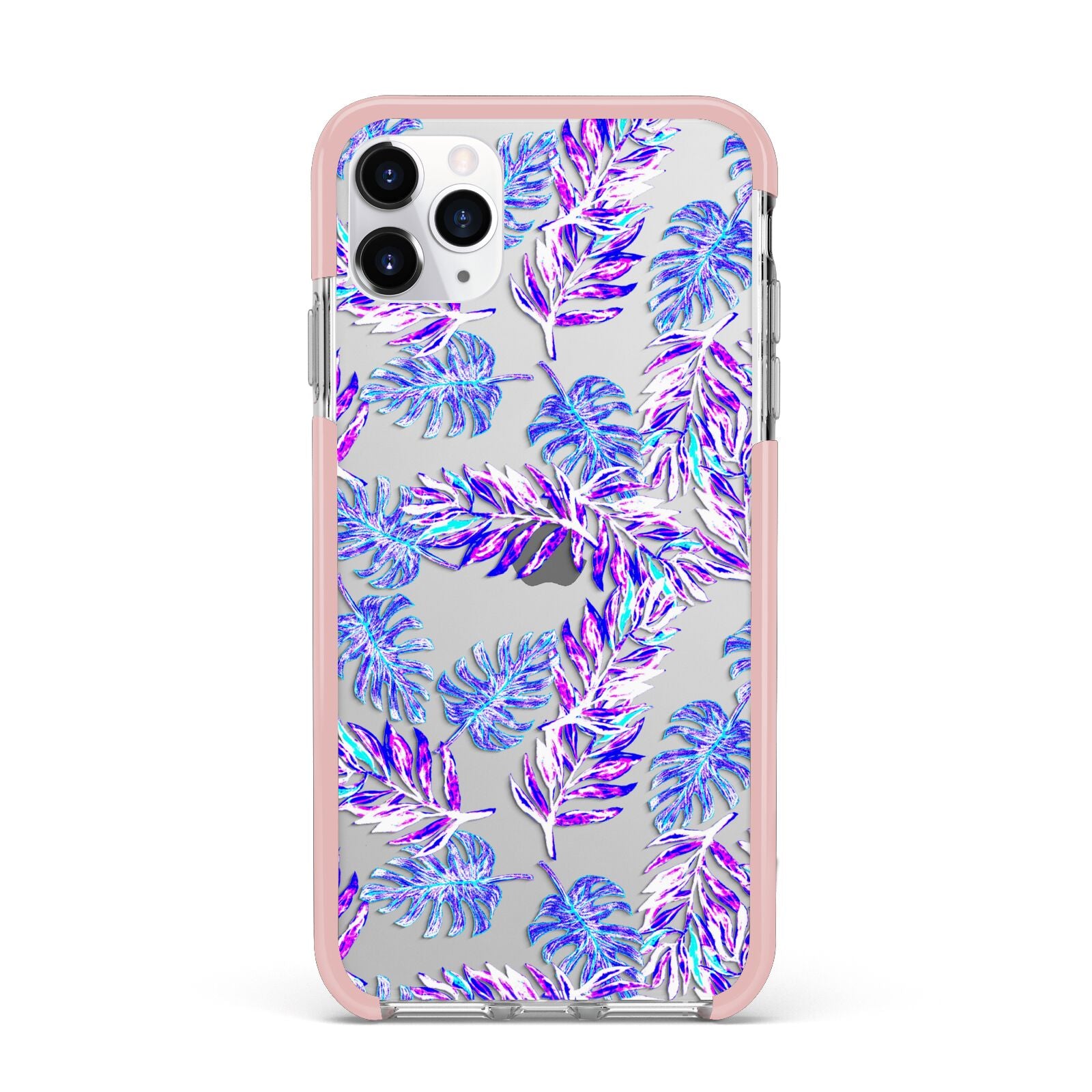 Tropical Palm Leaf iPhone 11 Pro Max Impact Pink Edge Case