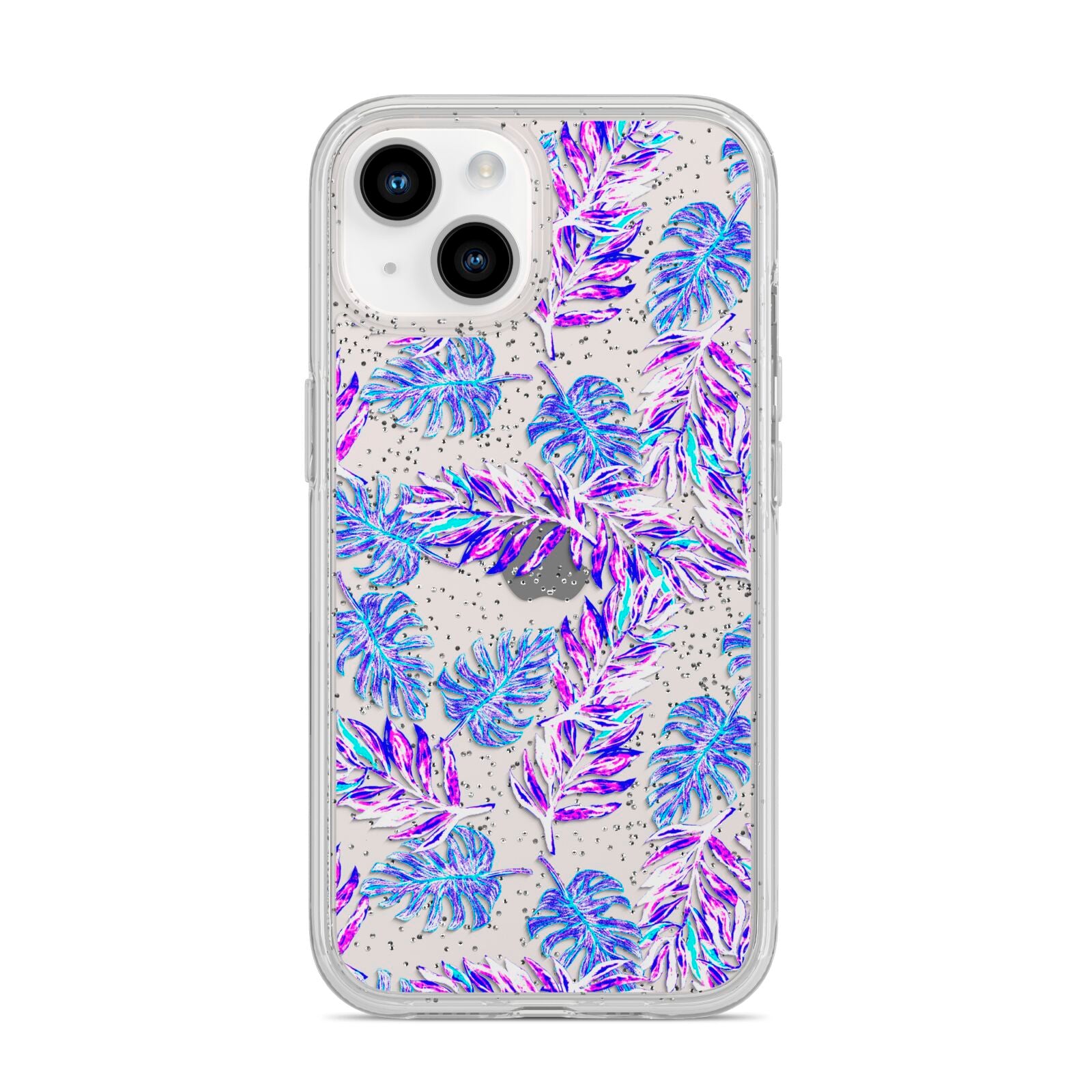 Tropical Palm Leaf iPhone 14 Glitter Tough Case Starlight