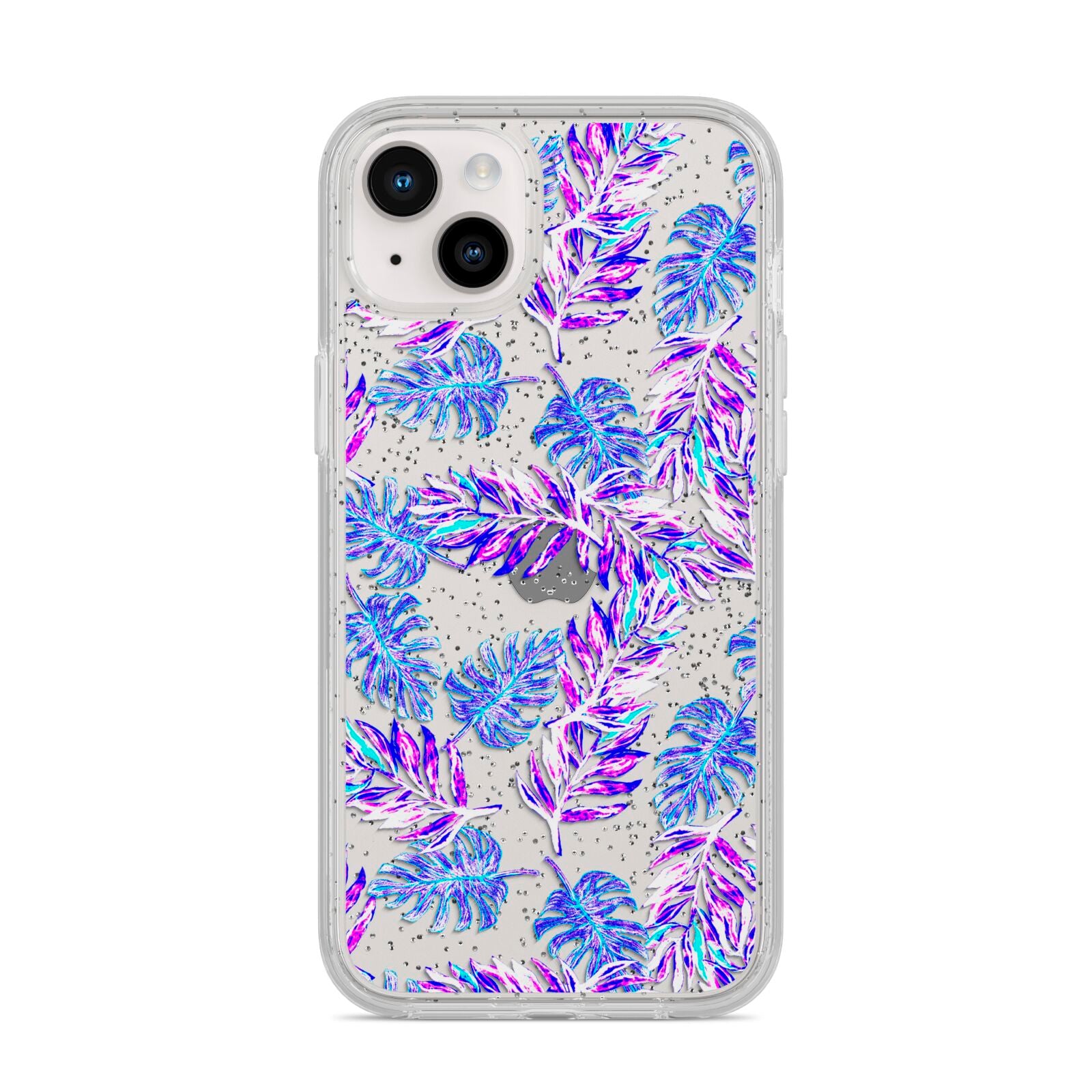 Tropical Palm Leaf iPhone 14 Plus Glitter Tough Case Starlight