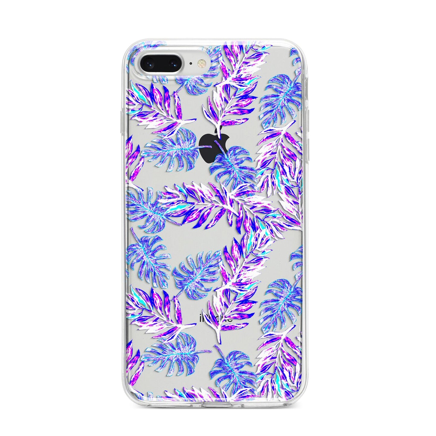 Tropical Palm Leaf iPhone 8 Plus Bumper Case on Silver iPhone