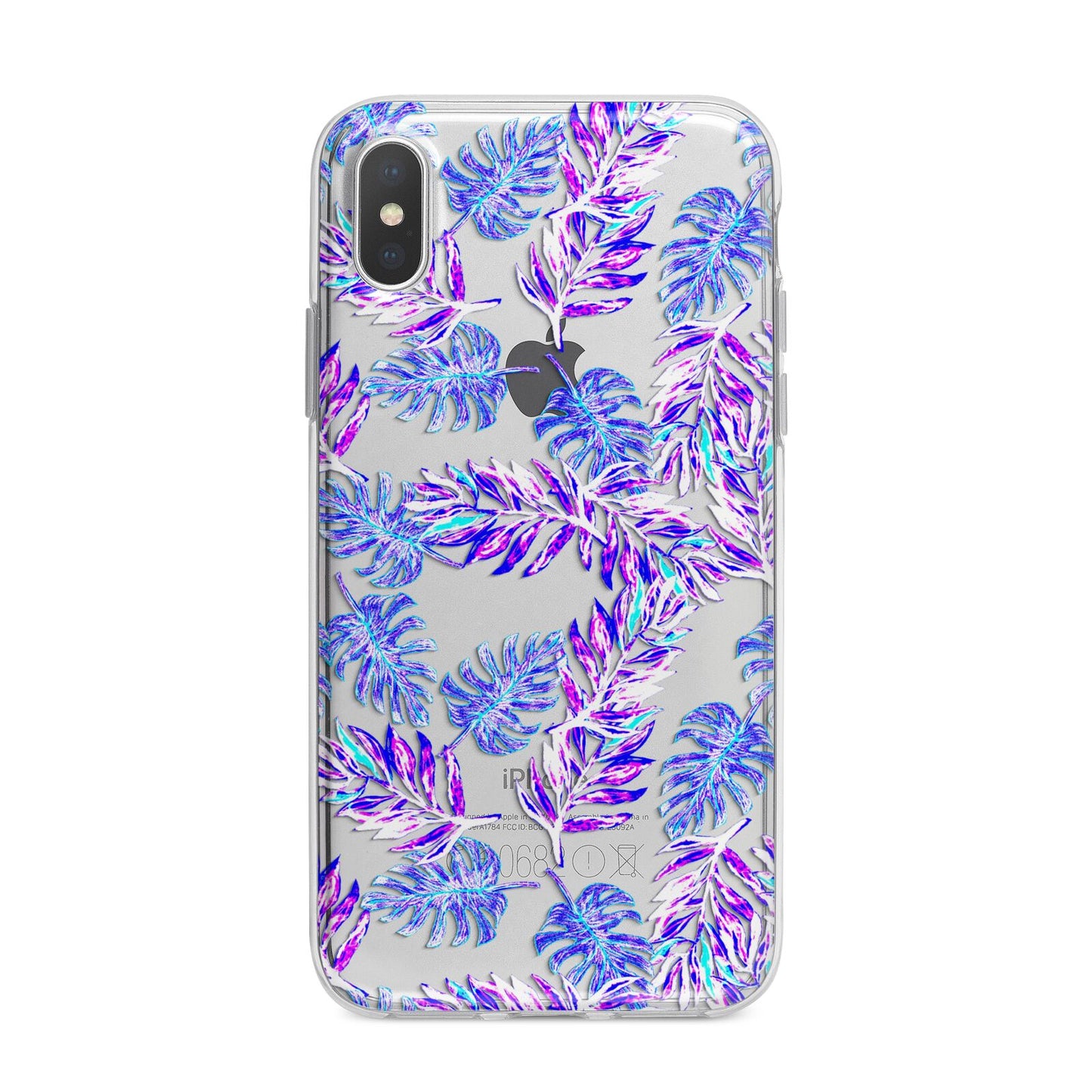 Tropical Palm Leaf iPhone X Bumper Case on Silver iPhone Alternative Image 1