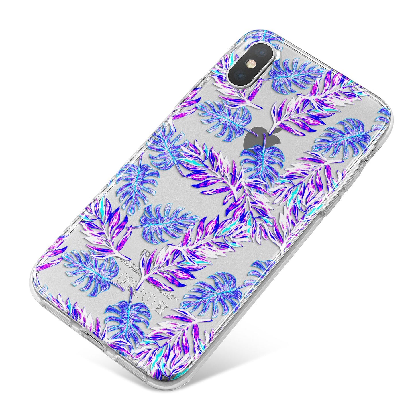 Tropical Palm Leaf iPhone X Bumper Case on Silver iPhone