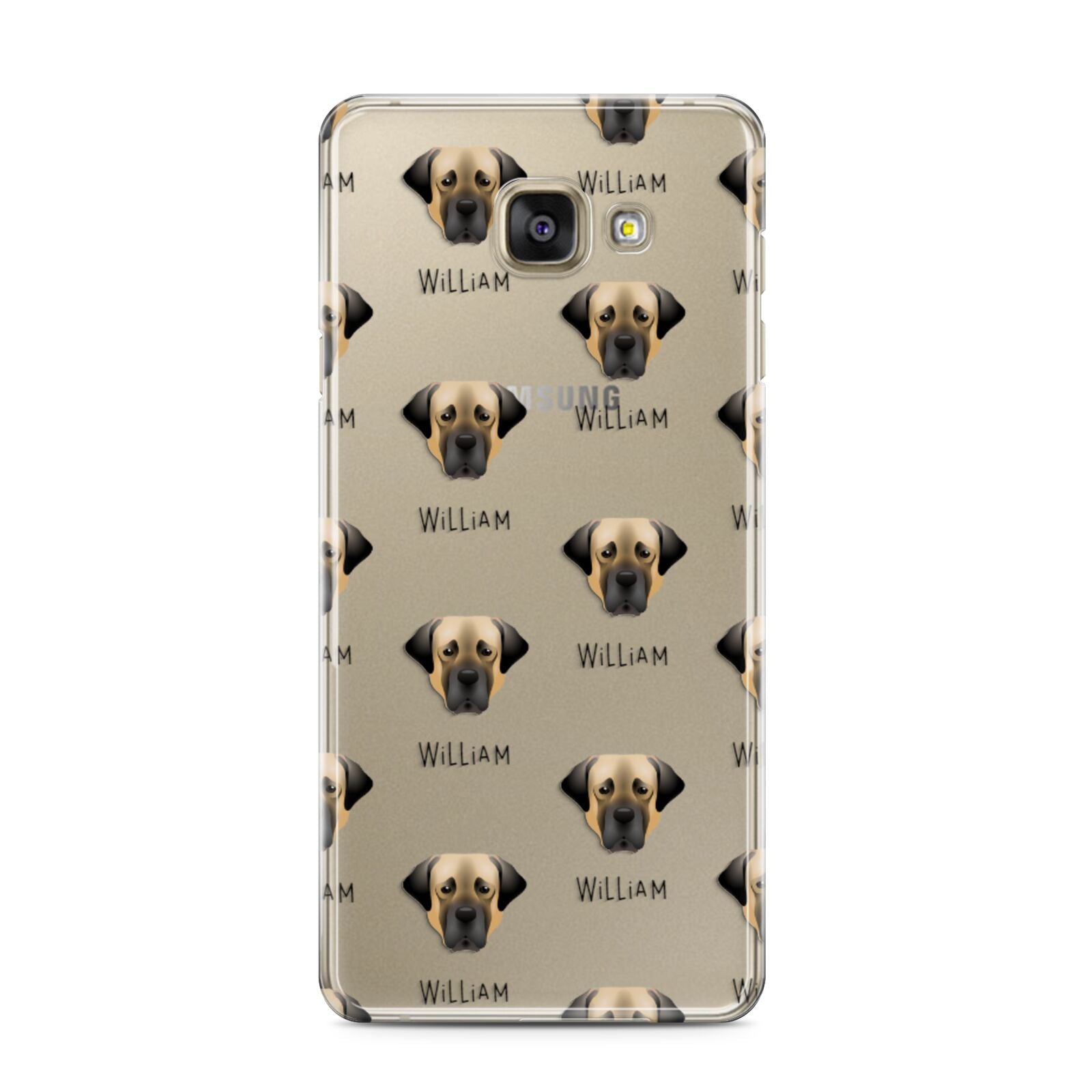 Turkish Kangal Dog Icon with Name Samsung Galaxy A3 2016 Case on gold phone
