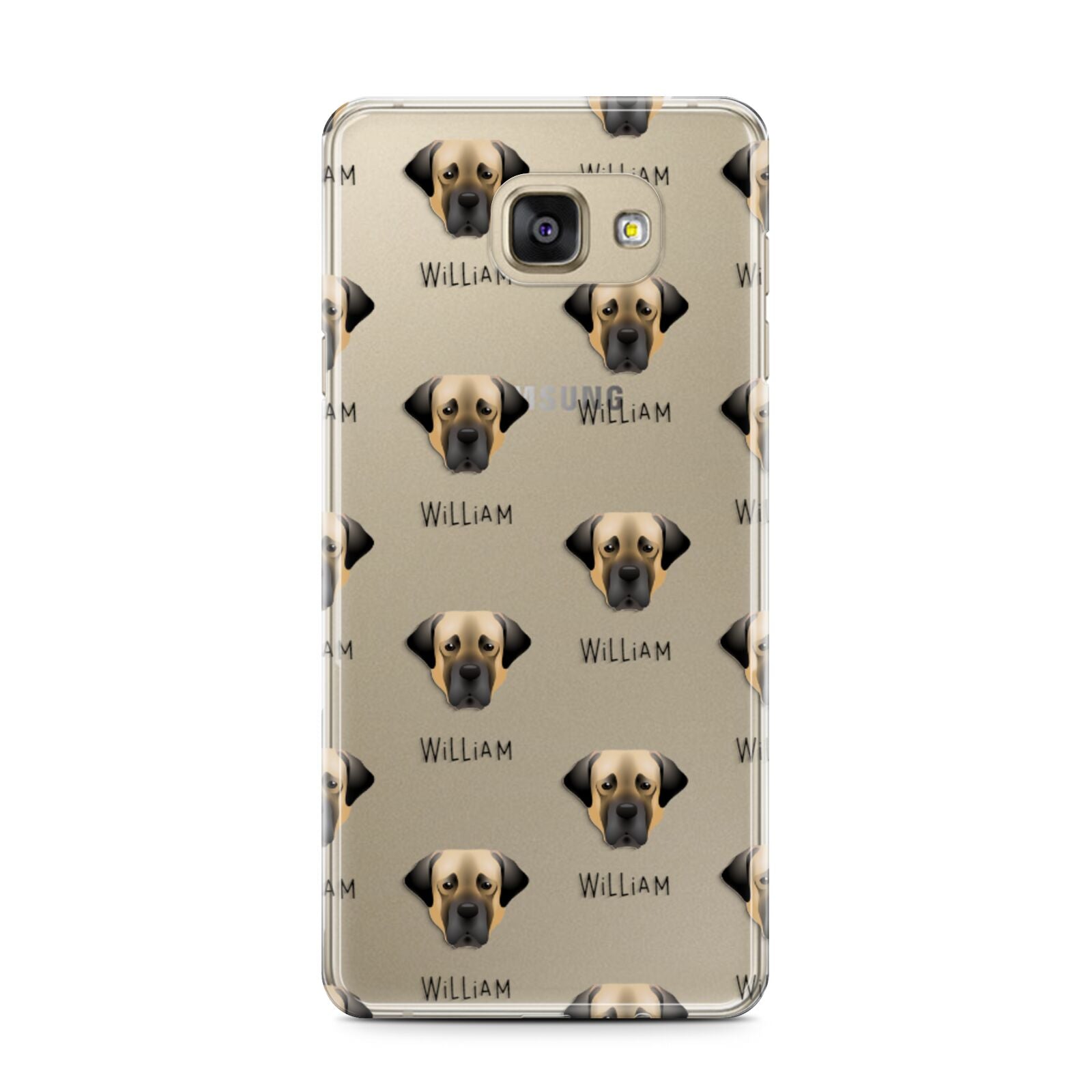 Turkish Kangal Dog Icon with Name Samsung Galaxy A7 2016 Case on gold phone