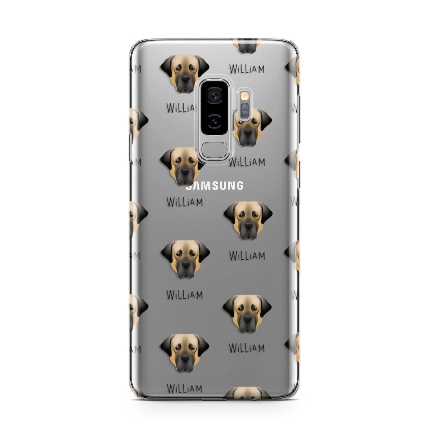 Turkish Kangal Dog Icon with Name Samsung Galaxy S9 Plus Case on Silver phone