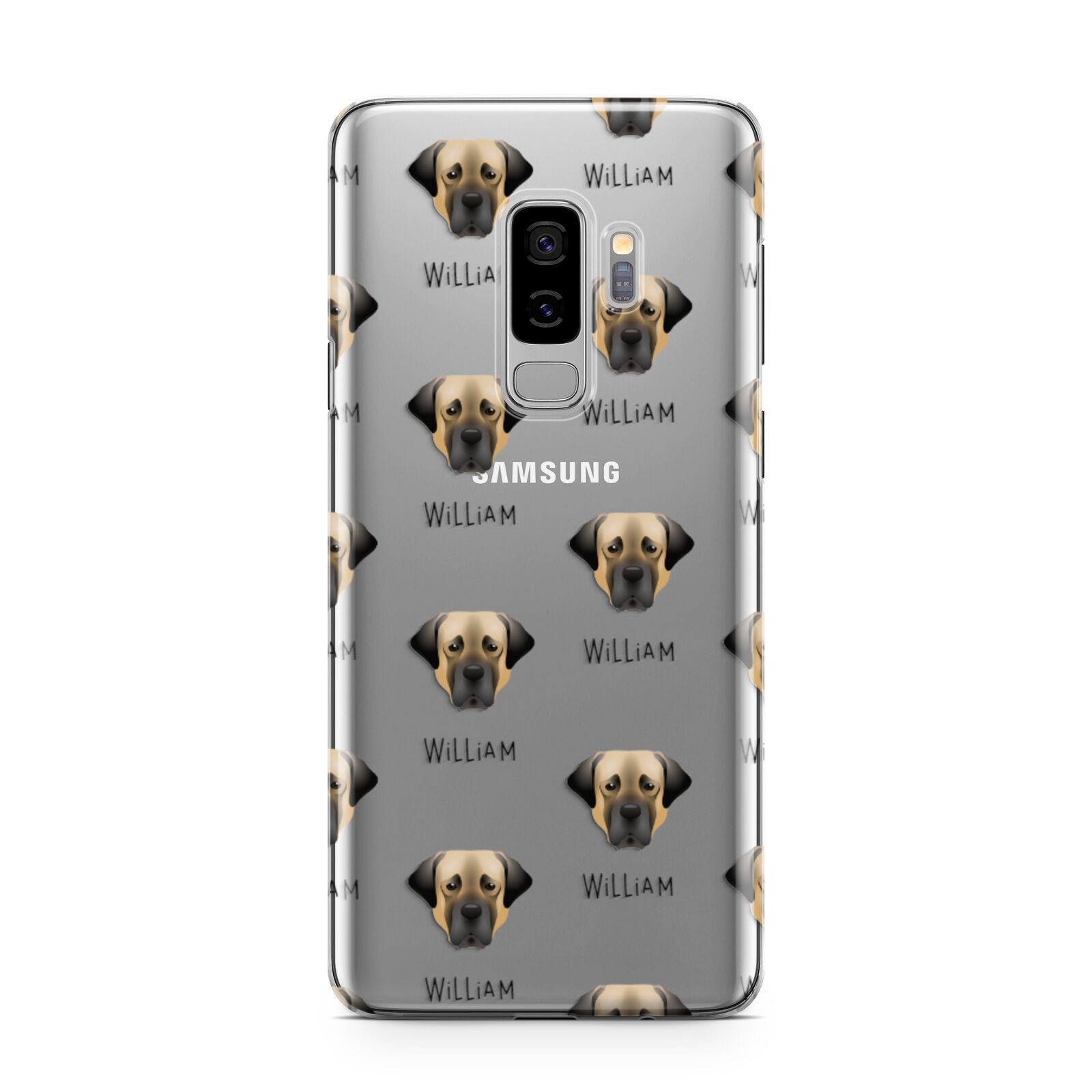 Turkish Kangal Dog Icon with Name Samsung Galaxy S9 Plus Case on Silver phone