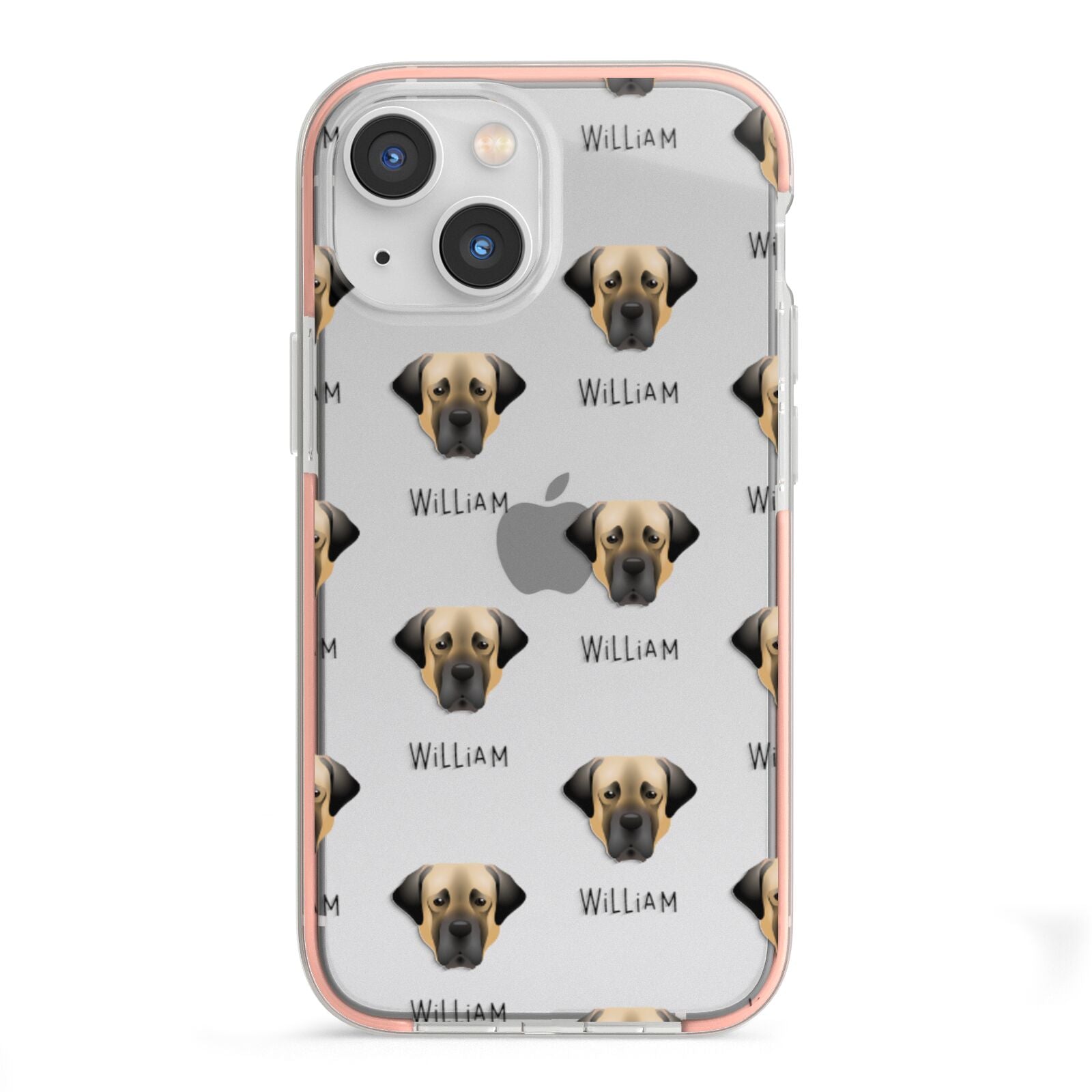 Turkish Kangal Dog Icon with Name iPhone 13 Mini TPU Impact Case with Pink Edges