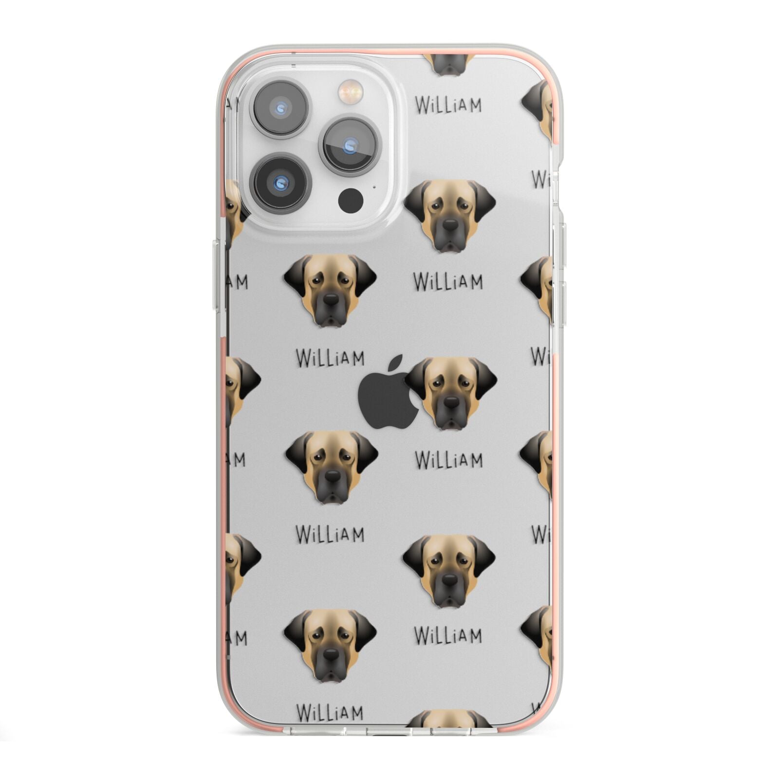 Turkish Kangal Dog Icon with Name iPhone 13 Pro Max TPU Impact Case with Pink Edges