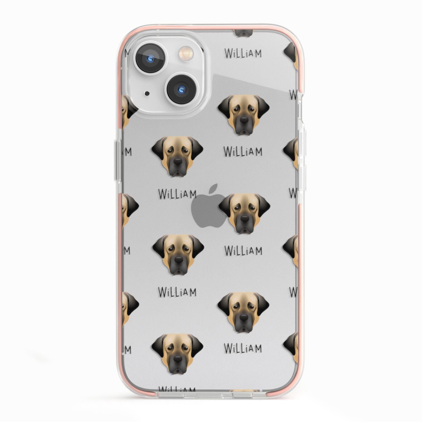 Turkish Kangal Dog Icon with Name iPhone 13 TPU Impact Case with Pink Edges