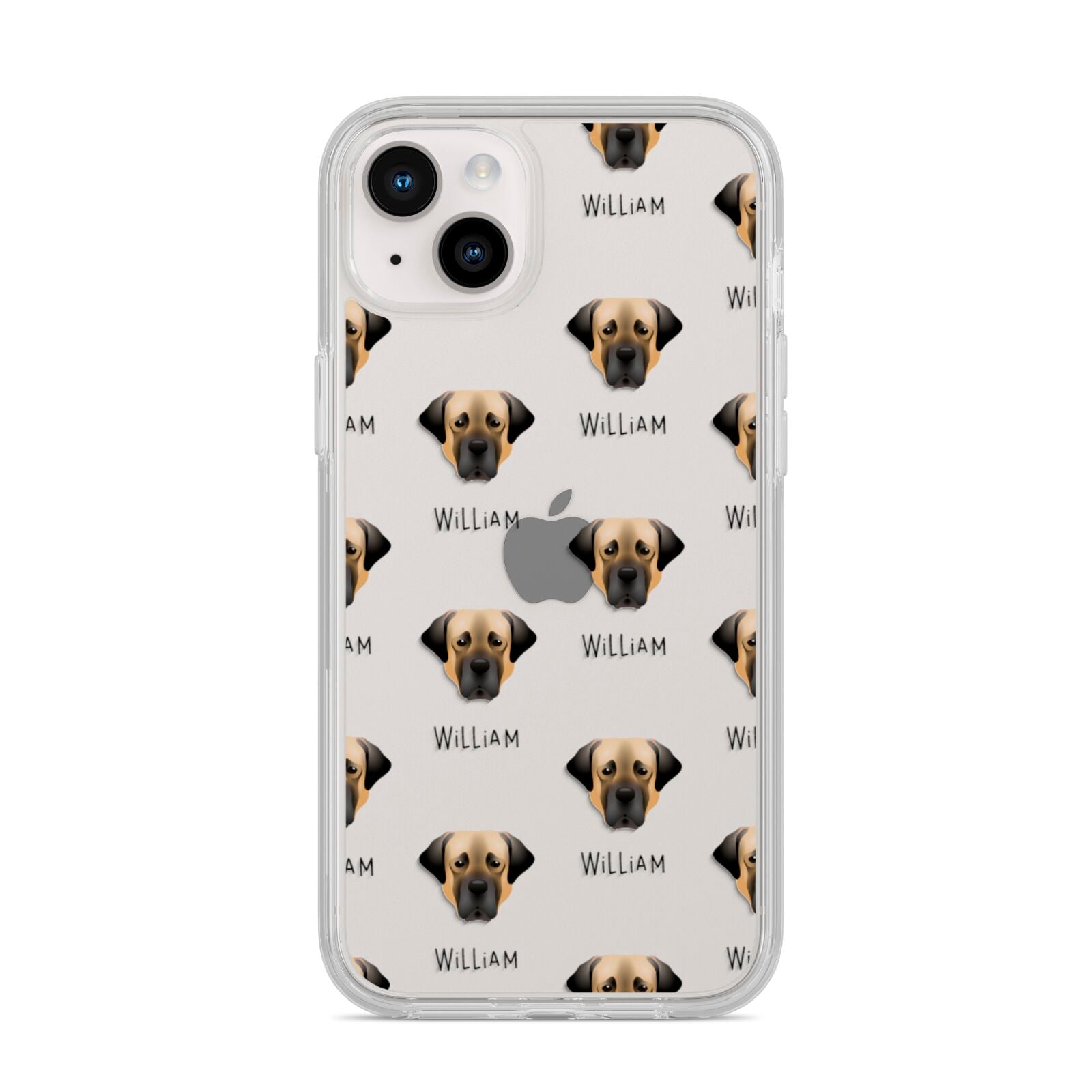 Turkish Kangal Dog Icon with Name iPhone 14 Plus Clear Tough Case Starlight