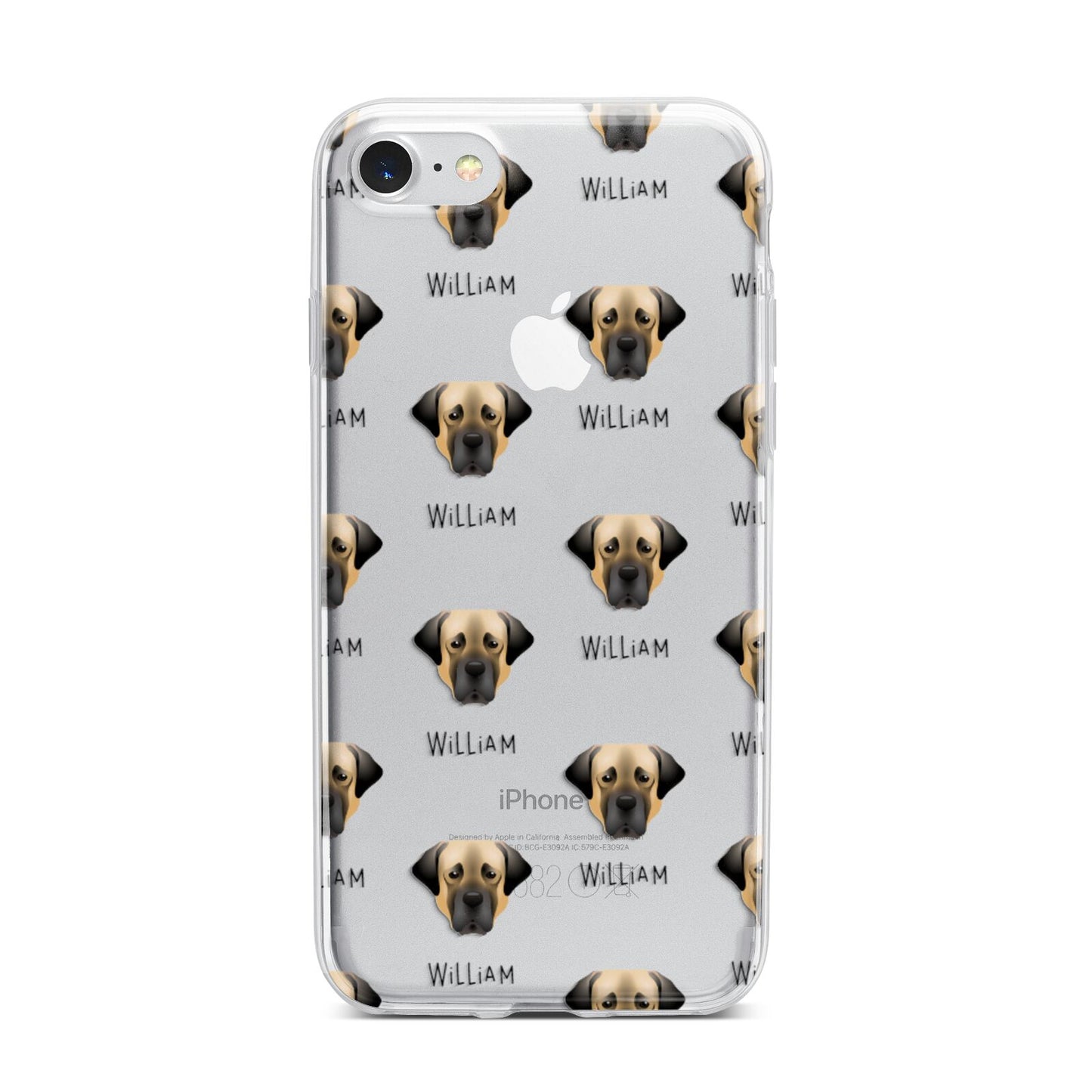 Turkish Kangal Dog Icon with Name iPhone 7 Bumper Case on Silver iPhone