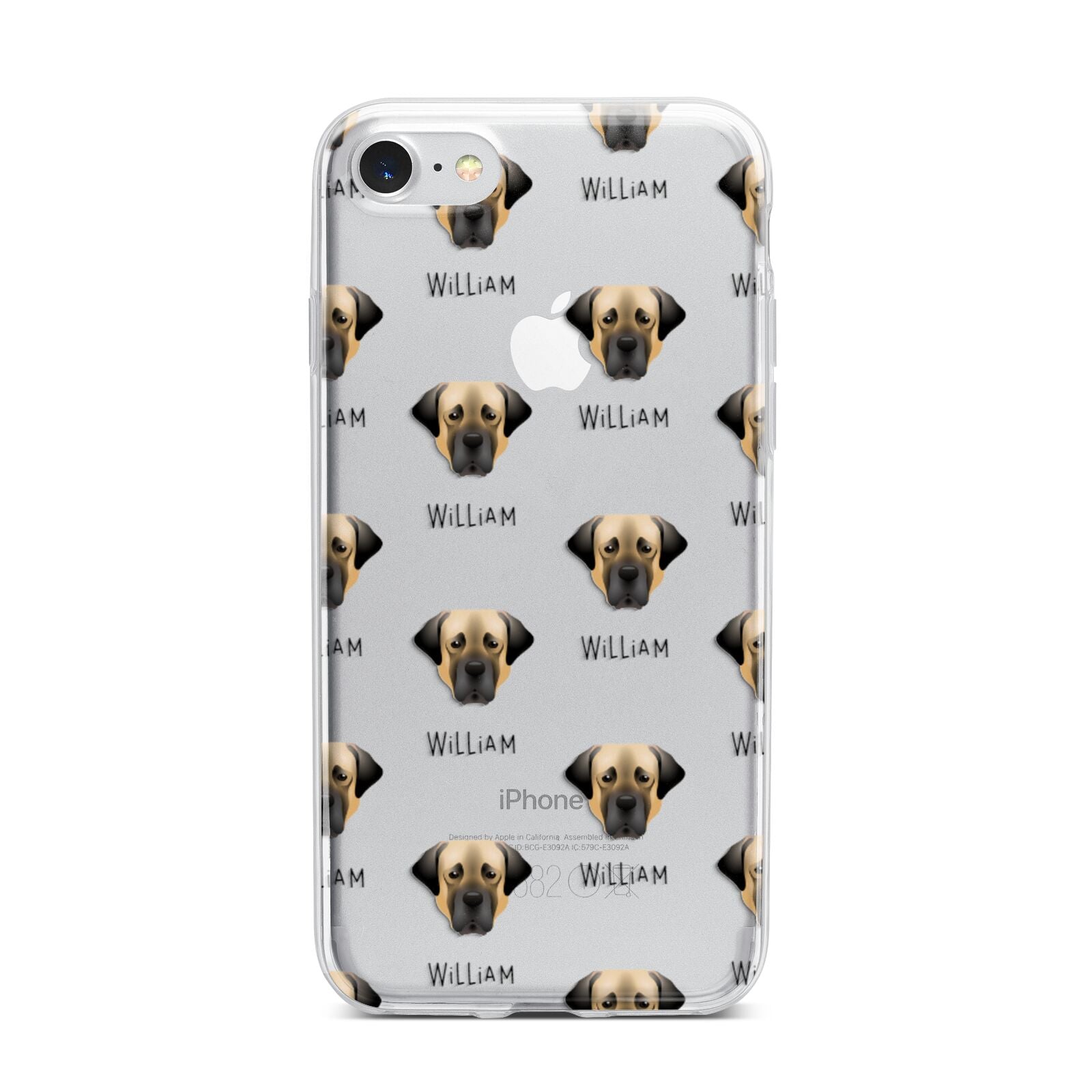 Turkish Kangal Dog Icon with Name iPhone 7 Bumper Case on Silver iPhone