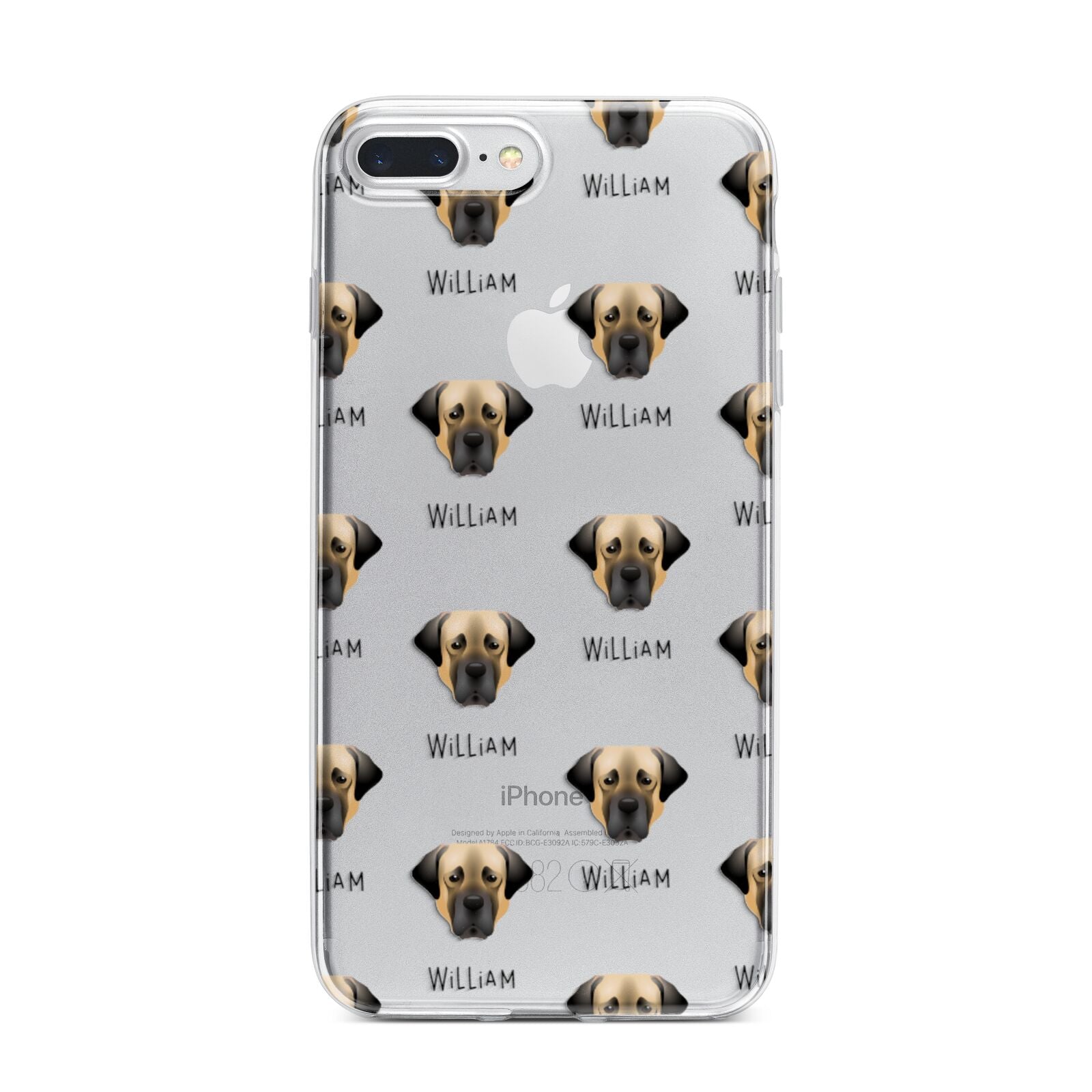 Turkish Kangal Dog Icon with Name iPhone 7 Plus Bumper Case on Silver iPhone