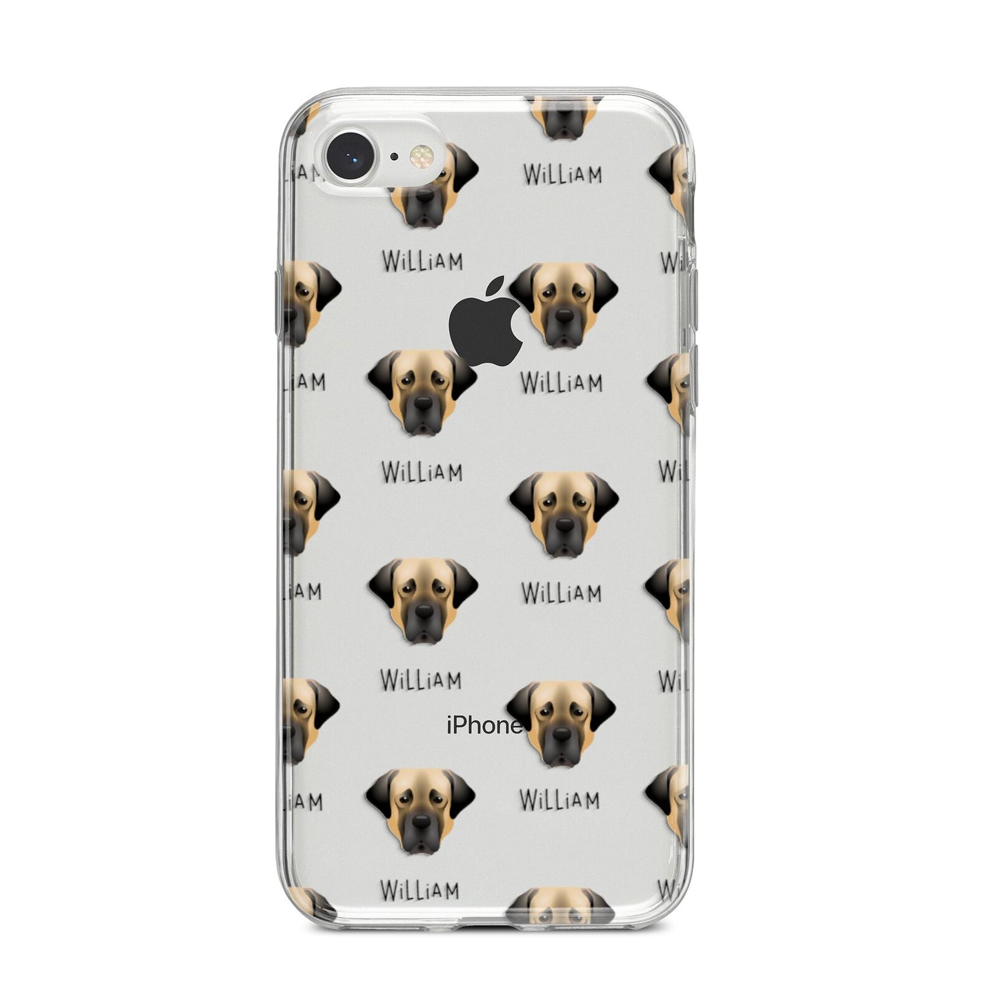 Turkish Kangal Dog Icon with Name iPhone 8 Bumper Case on Silver iPhone