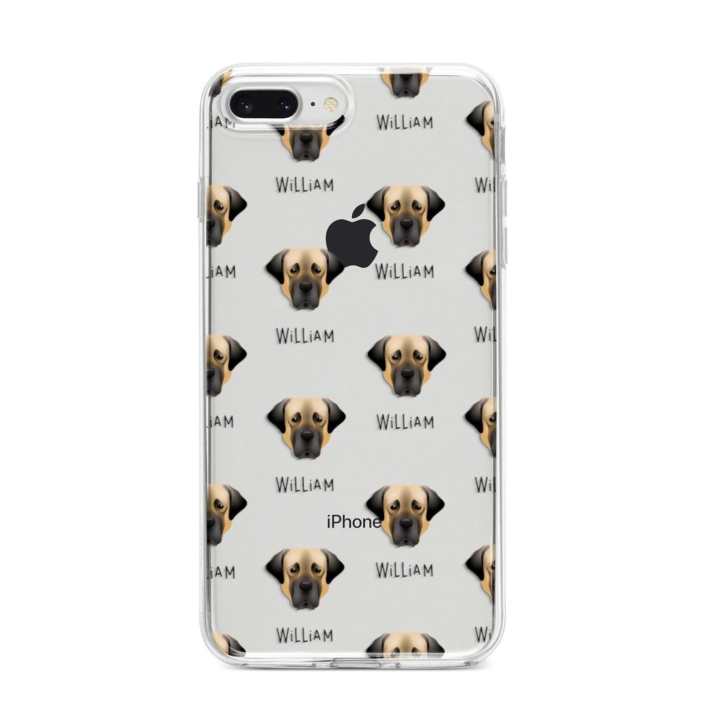 Turkish Kangal Dog Icon with Name iPhone 8 Plus Bumper Case on Silver iPhone