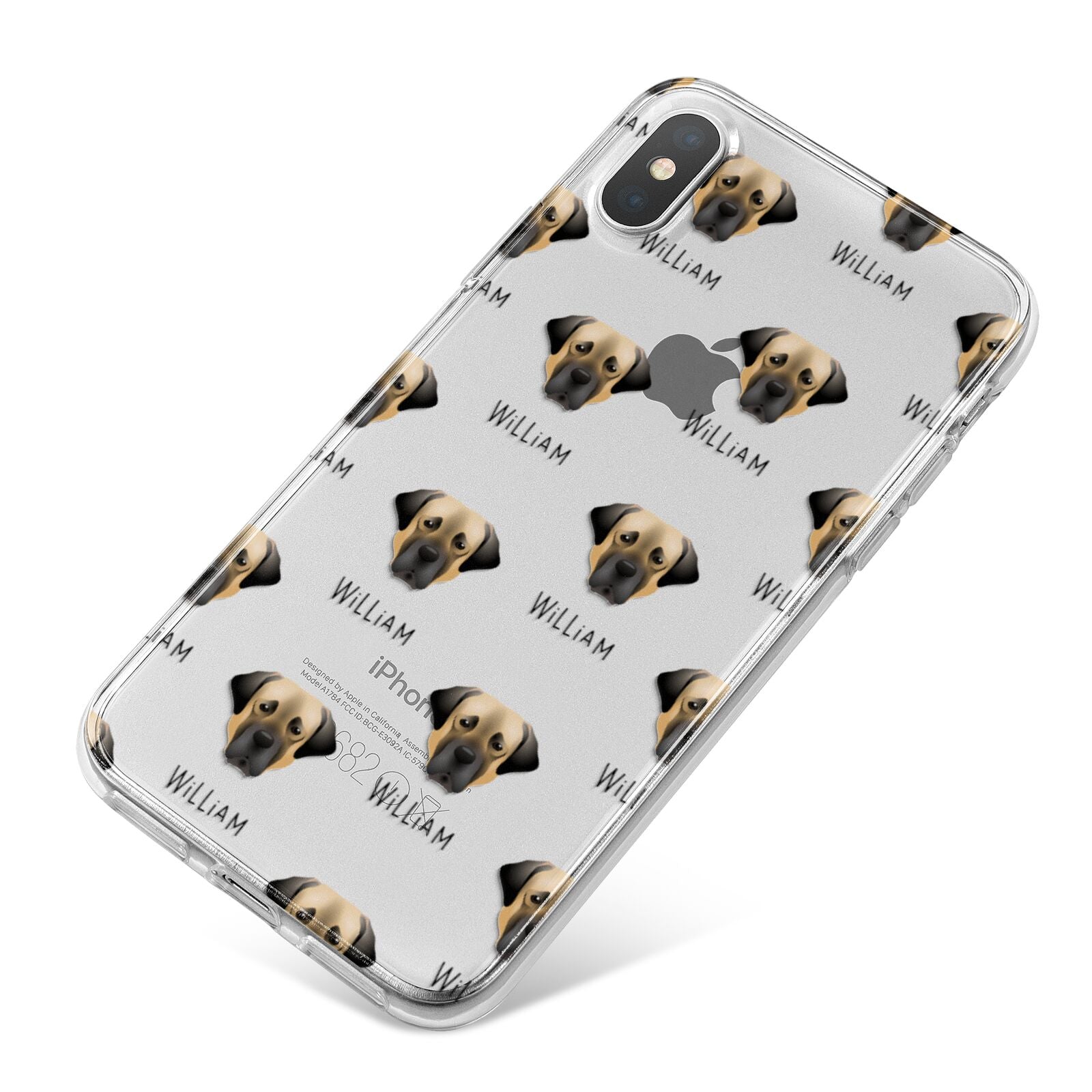 Turkish Kangal Dog Icon with Name iPhone X Bumper Case on Silver iPhone