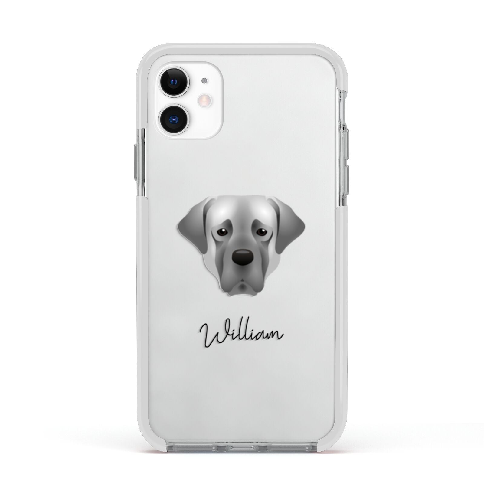 Turkish Kangal Dog Personalised Apple iPhone 11 in White with White Impact Case