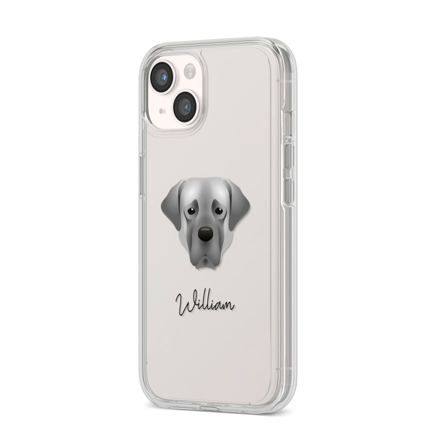 Turkish Kangal Dog Personalised iPhone 14 Clear Tough Case Starlight Angled Image