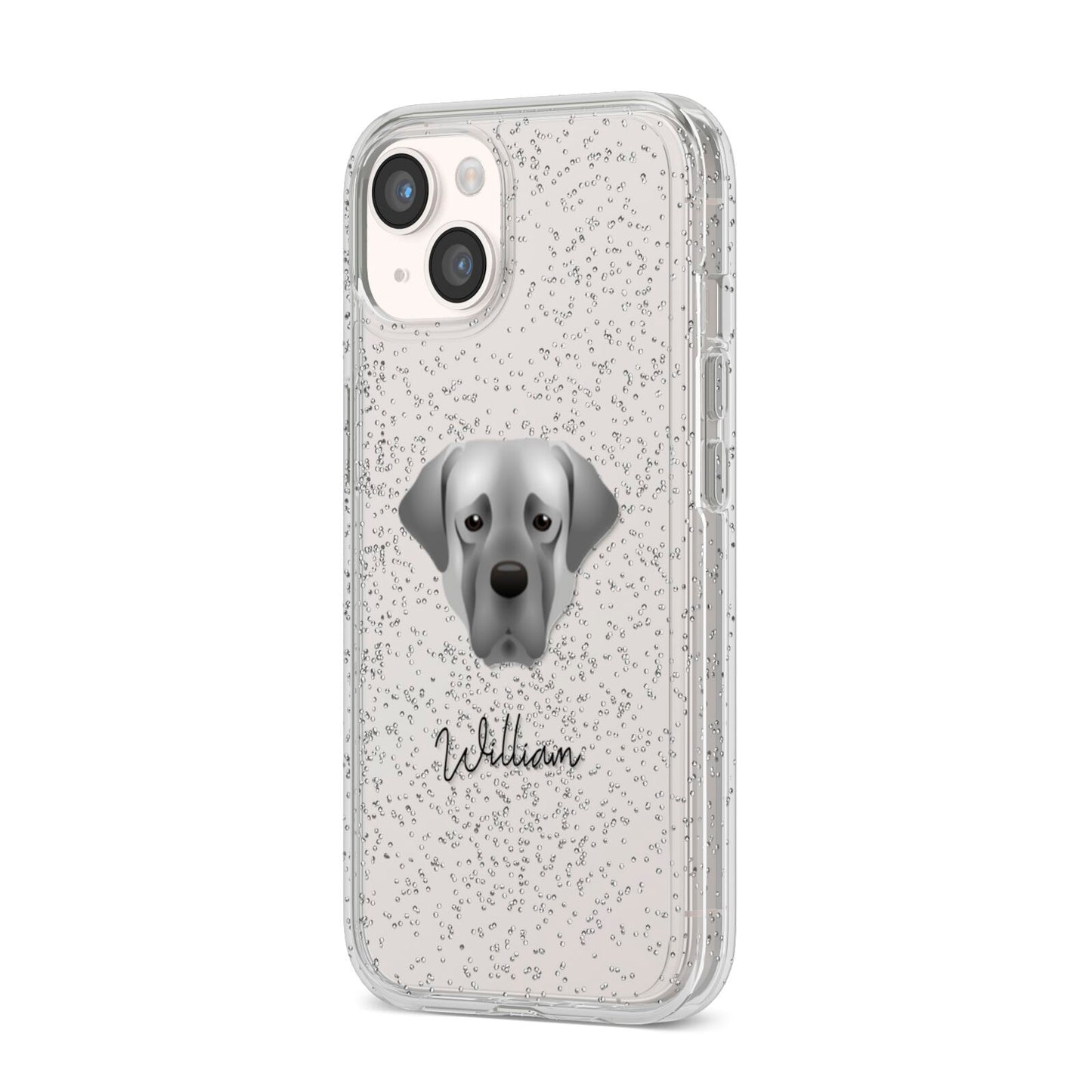 Turkish Kangal Dog Personalised iPhone 14 Glitter Tough Case Starlight Angled Image