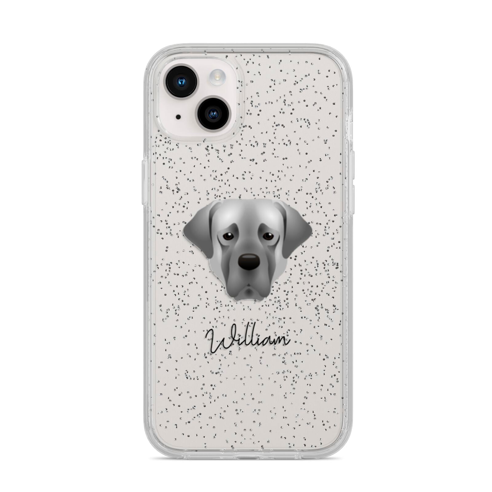 Turkish Kangal Dog Personalised iPhone 14 Plus Glitter Tough Case Starlight