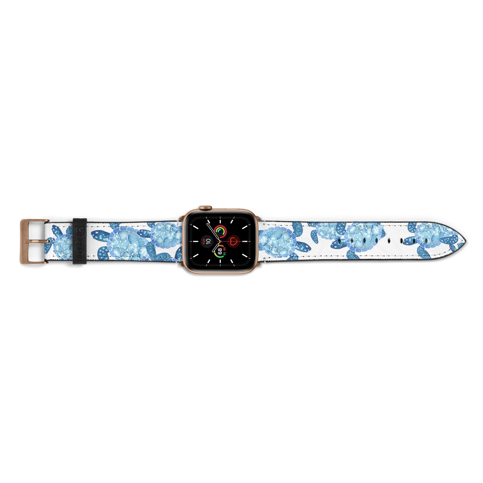 Turtle Apple Watch Strap Landscape Image Gold Hardware