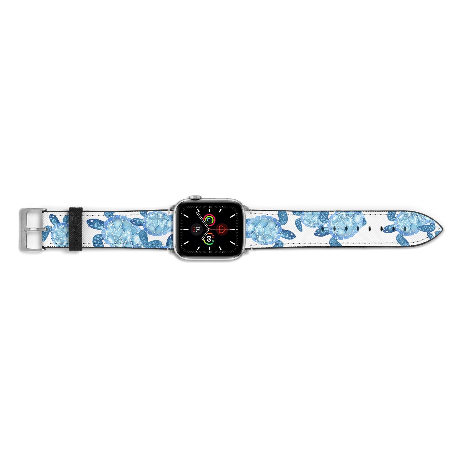 Turtle Apple Watch Strap Landscape Image Silver Hardware