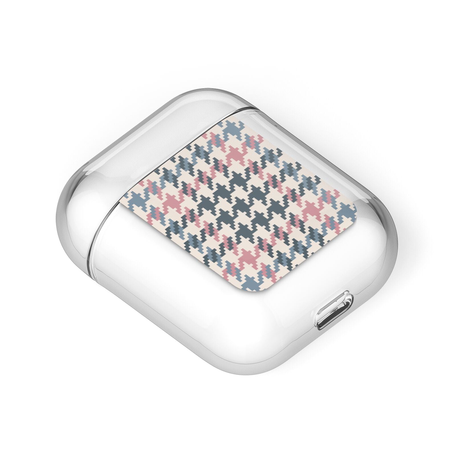 Tweed Houndstooth AirPods Case Laid Flat