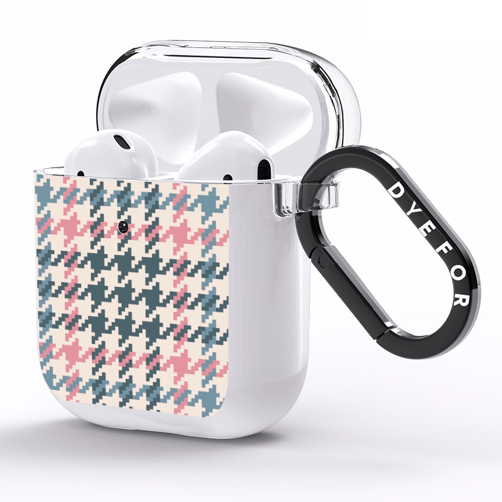 Tweed Houndstooth AirPods Clear Case Side Image