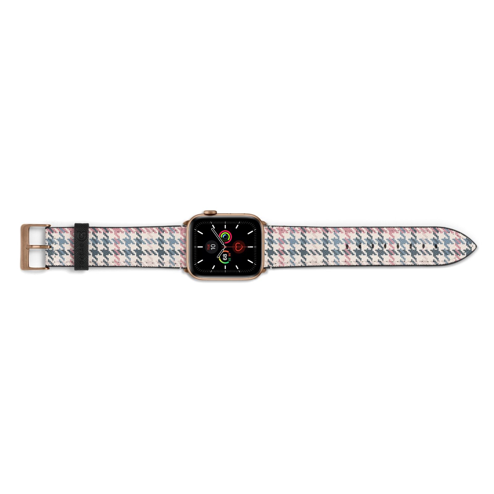 Tweed Houndstooth Apple Watch Strap Landscape Image Gold Hardware