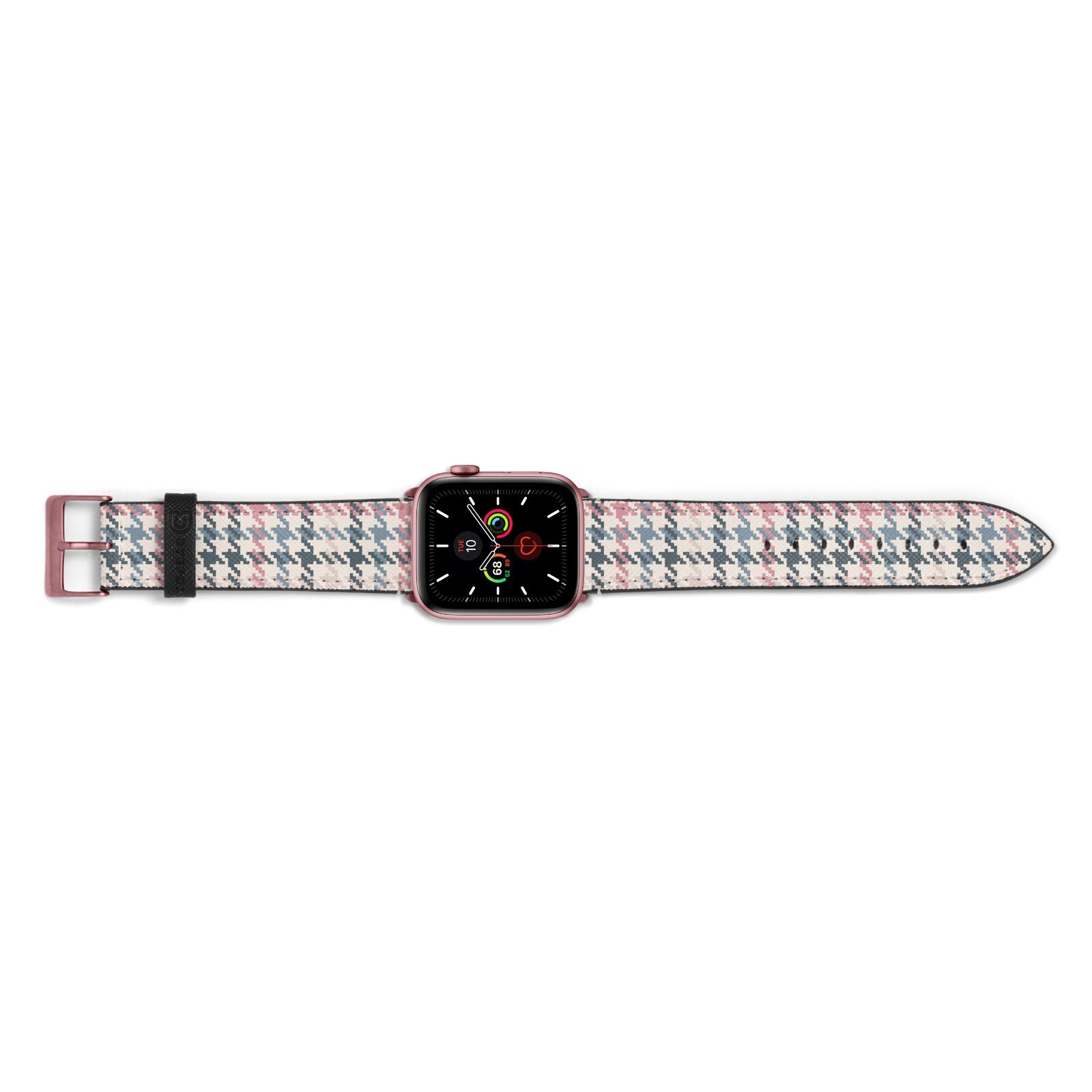 Tweed Houndstooth Apple Watch Strap Landscape Image Rose Gold Hardware