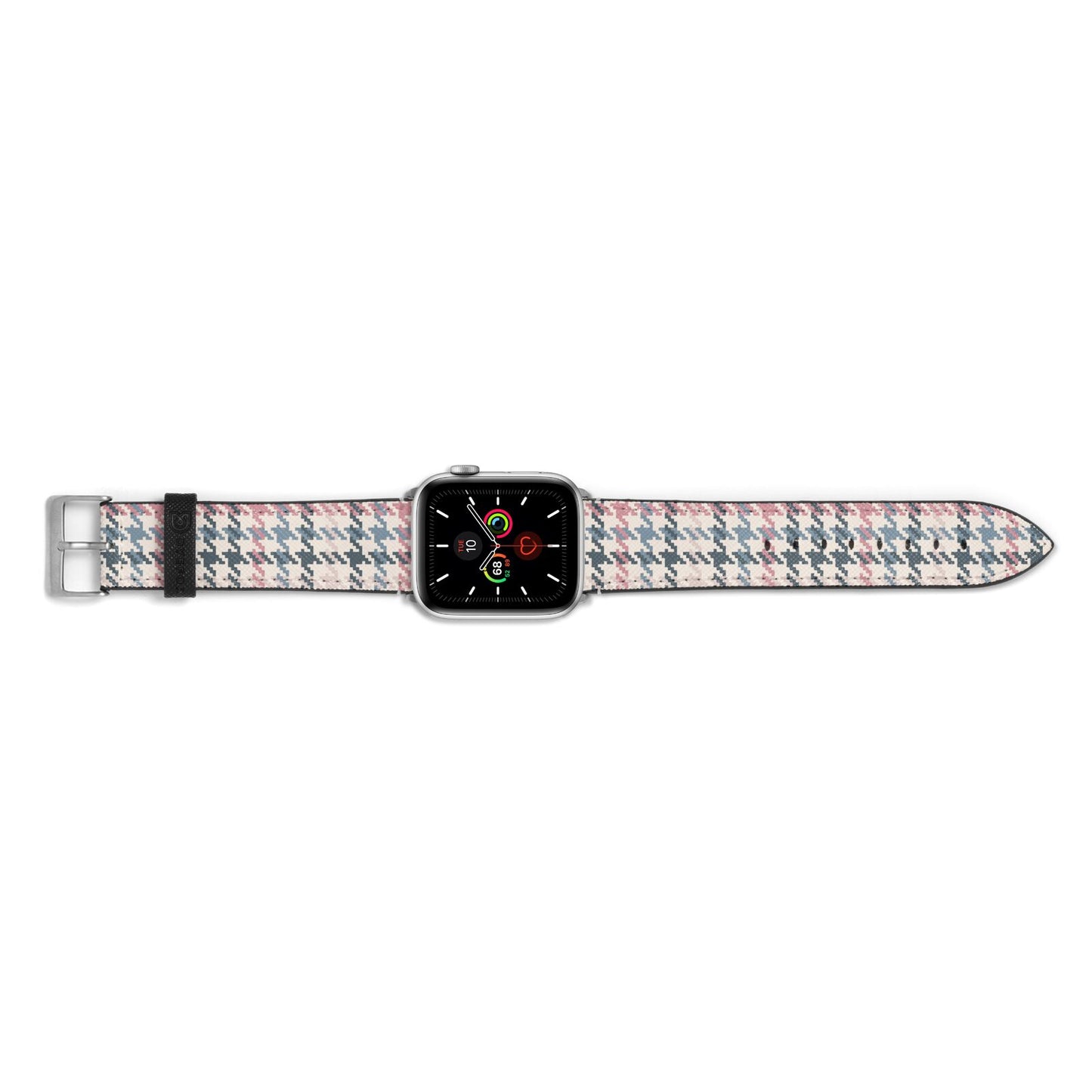 Tweed Houndstooth Apple Watch Strap Landscape Image Silver Hardware