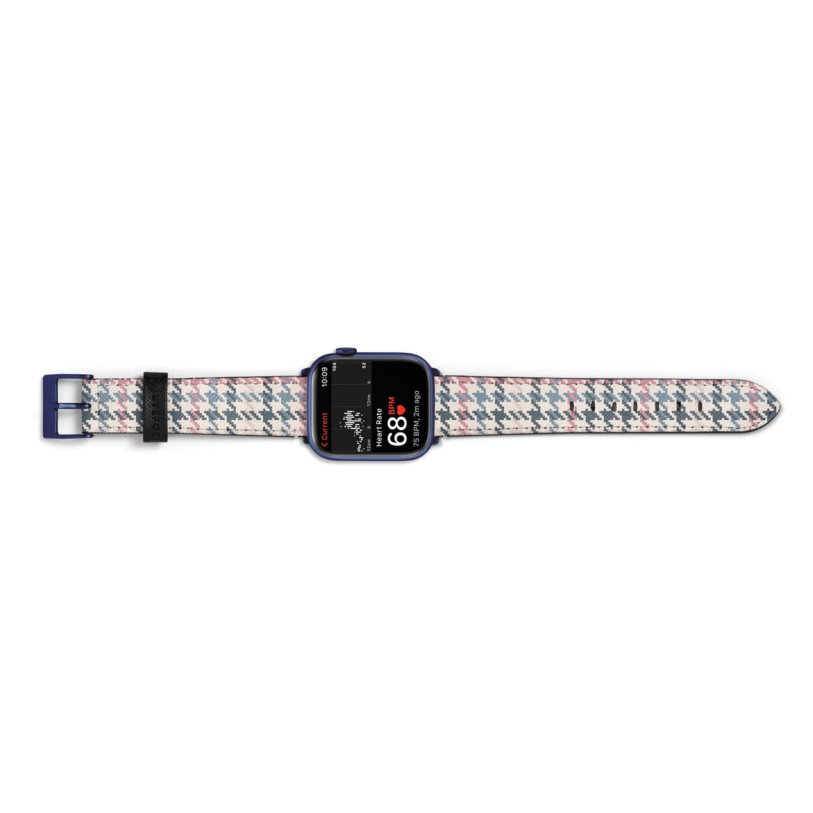 Tweed Houndstooth Apple Watch Strap Size 38mm Landscape Image Blue Hardware