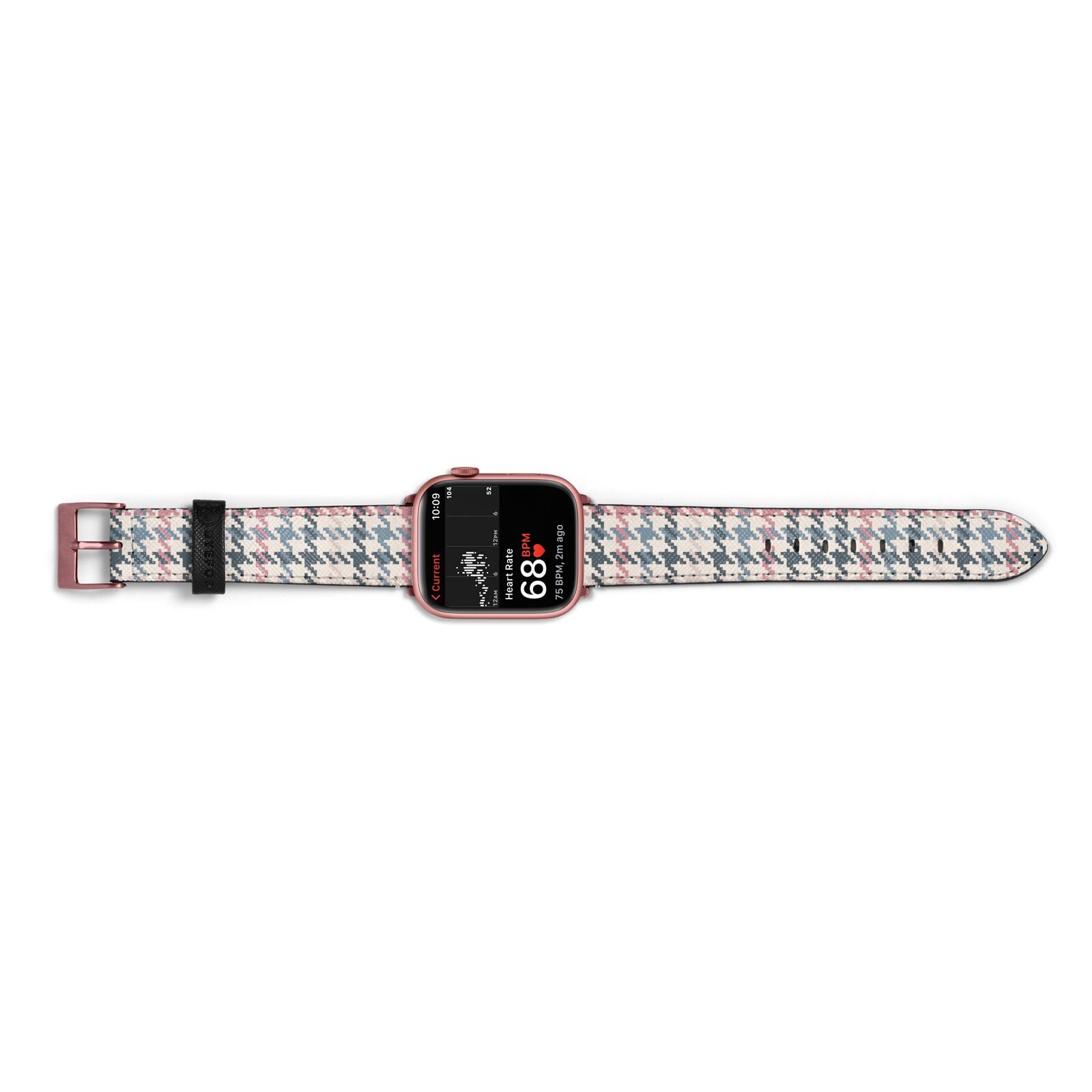 Tweed Houndstooth Apple Watch Strap Size 38mm Landscape Image Rose Gold Hardware