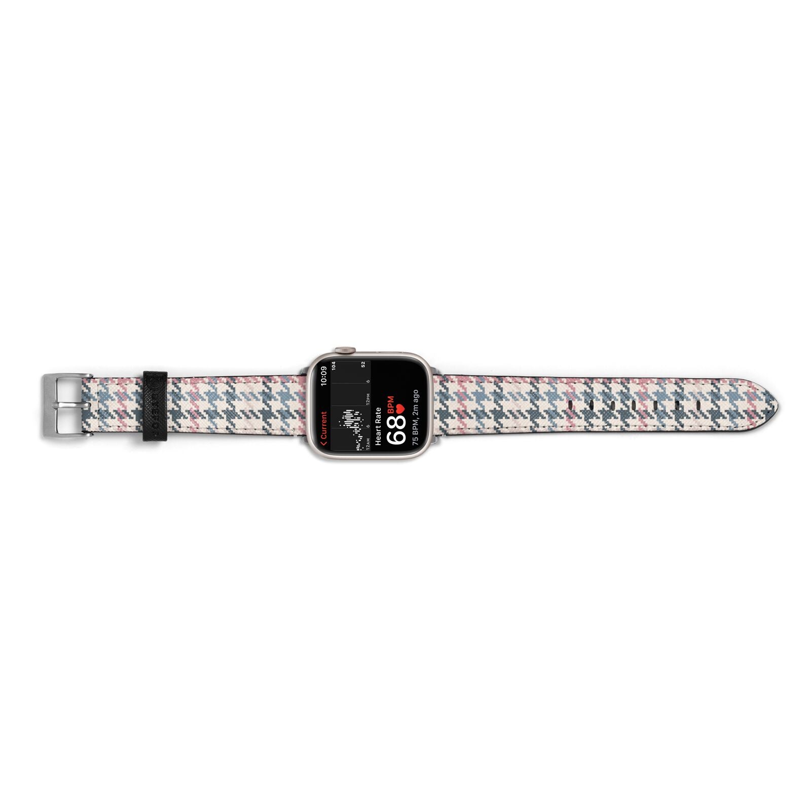 Tweed Houndstooth Apple Watch Strap Size 38mm Landscape Image Silver Hardware